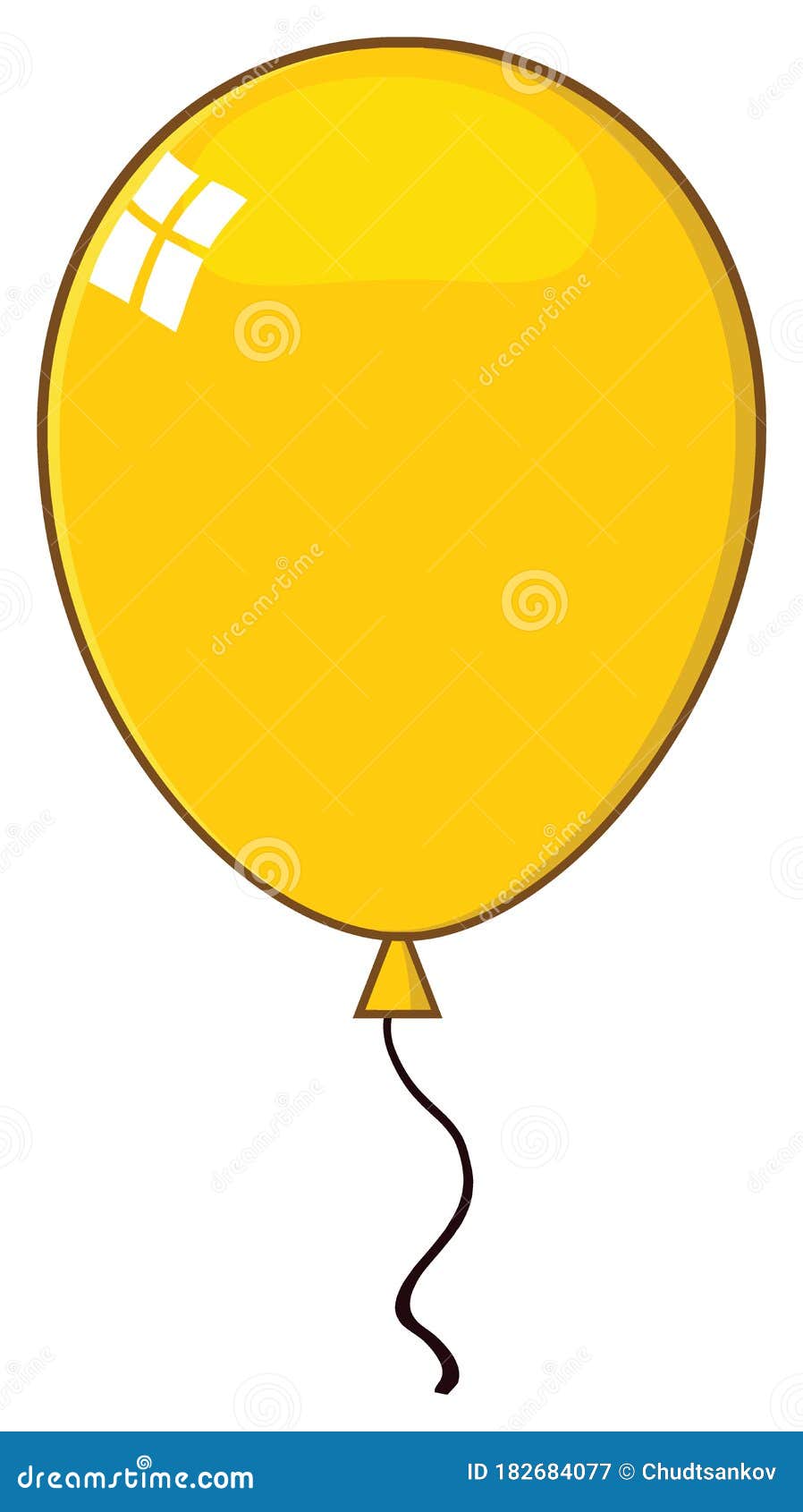 Ballon jaune de dessin. illustration de vecteur. Illustration du conception  - 182684077