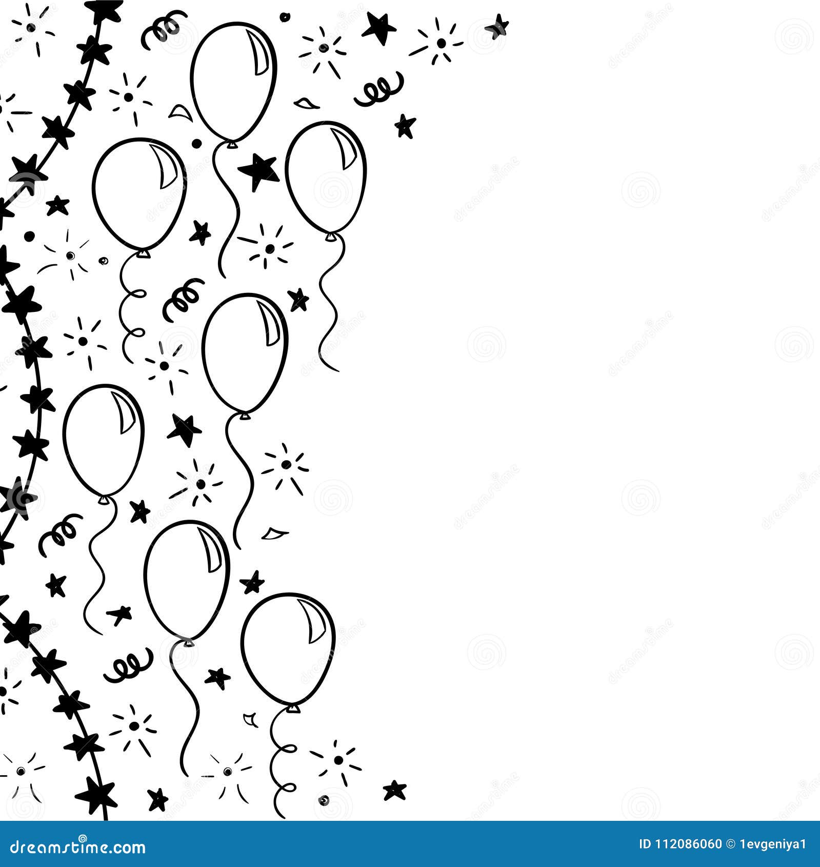 Ballon Noir Et Blanc De Griffonnage Tire Par La Main Concevez La Carte De Voeux De Vacances Et L Invitation Du Mariage Fete Des Illustration De Vecteur Illustration Du Voeux Concevez 112086060