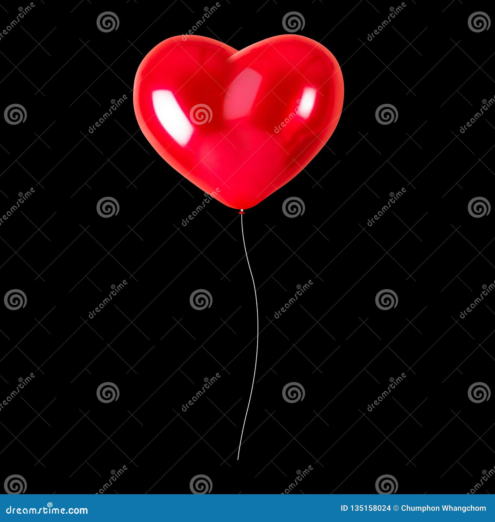 Ballon Rouge De Coeur D'isolement Sur Le Fond Noir Décorations De Partie  Illustration Stock - Illustration du coeurs, noir: 135158024