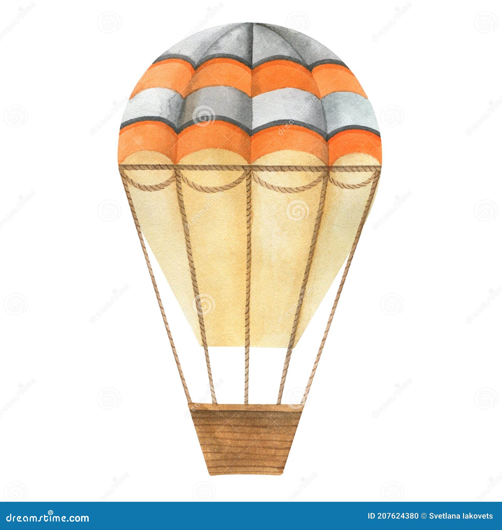 ballon volant avec panier dans le ciel avec des nuages 14047607 Art  vectoriel chez Vecteezy