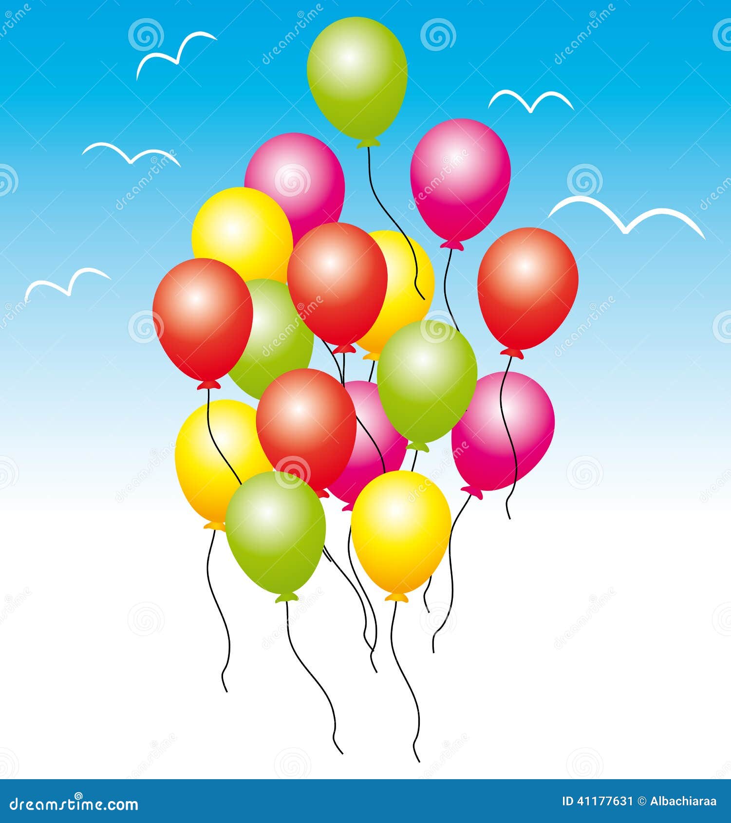 Ballons Colorés Anniversaire Ou Partie Illustration de Vecteur -  Illustration du hélium, plat: 41177631