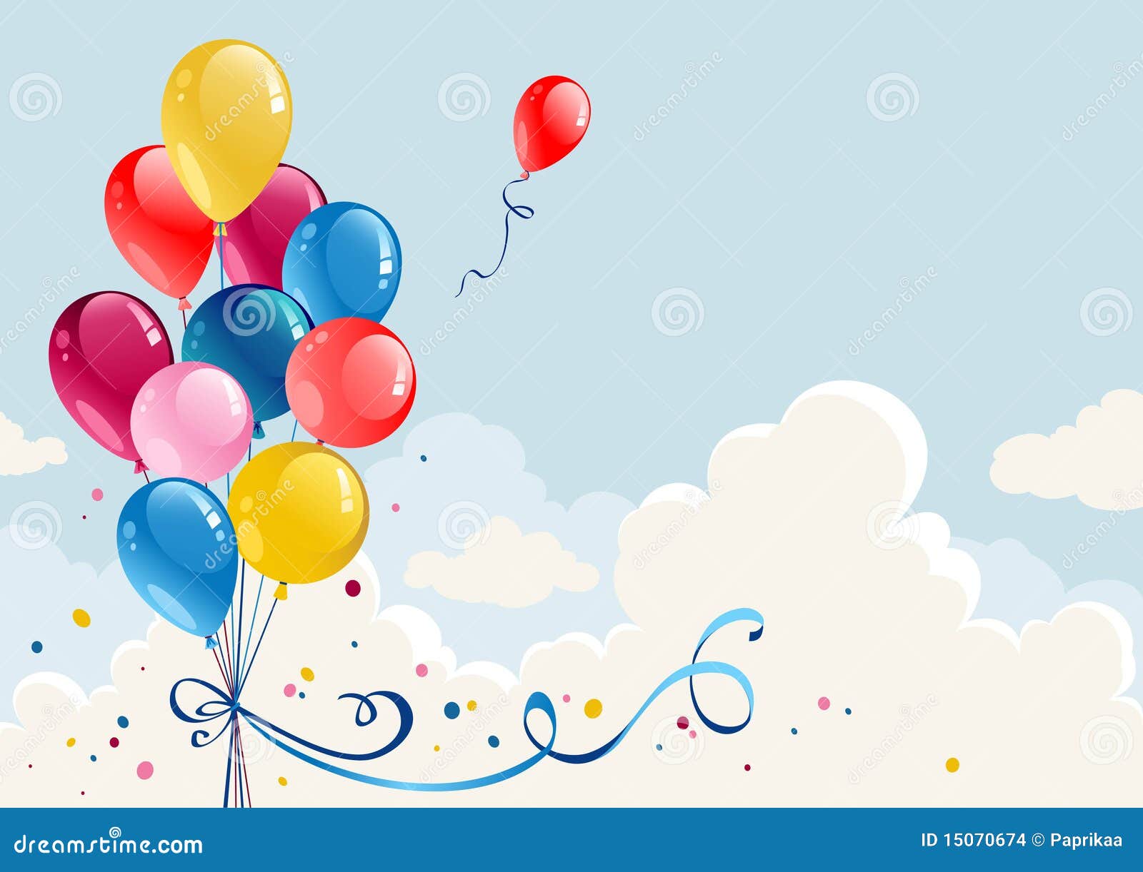Ballons d'anniversaire illustration de vecteur. Illustration du hélium -  15070674