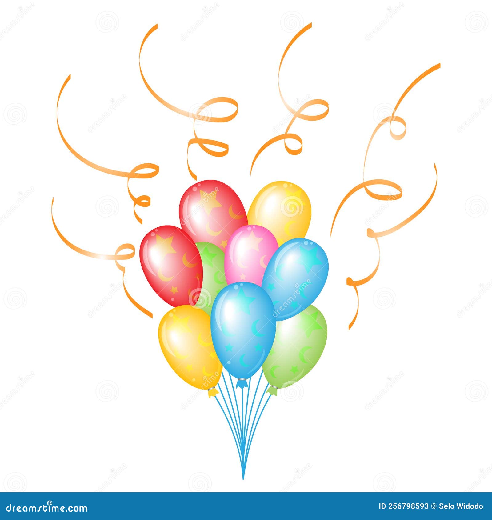 Ballons De Fête D'anniversaire Illustration Stock - Illustration du  événement, hélium: 256798593