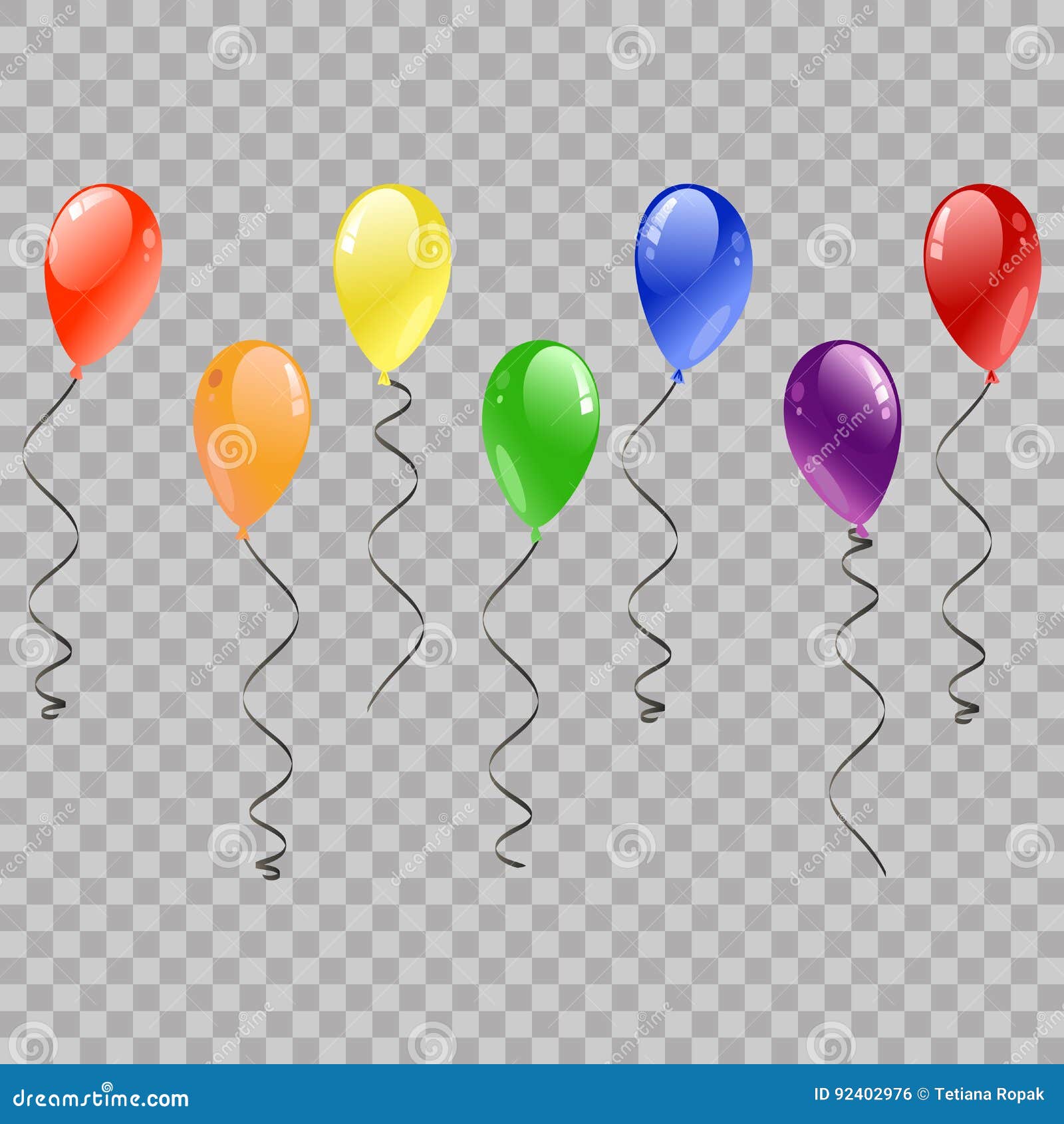 Illustration De Rendu 3d De Ballons Colorés Brillants Réalistes Et