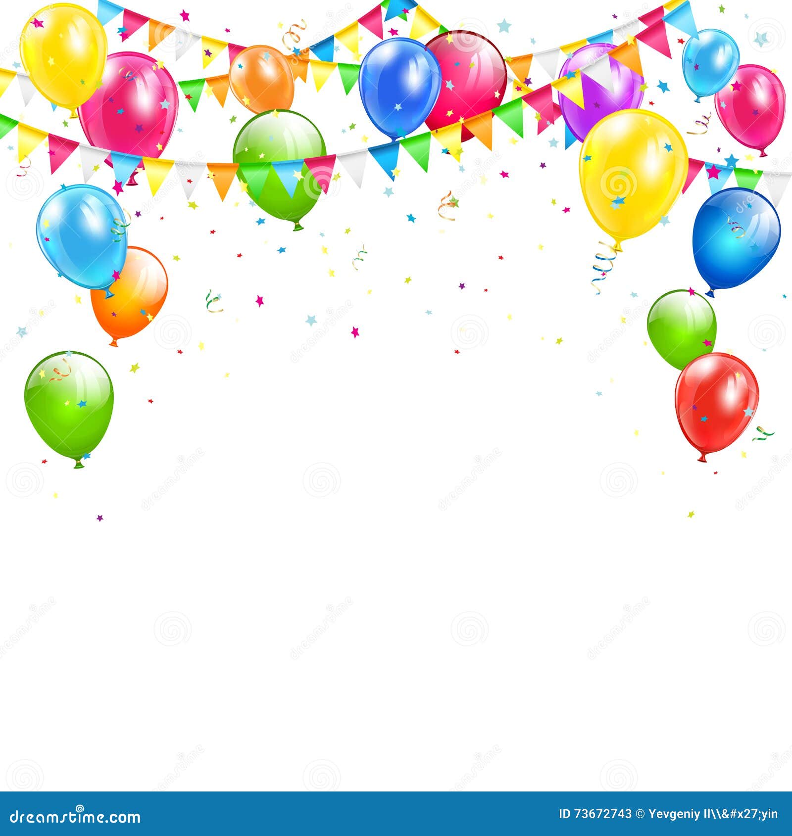 Illustration D'anniversaire Festive Avec Des Ballons D'hélium Colorés Grand  Ballon En Feuille D'or Numéro 2 Et Inscription Joyeux Anniversaire Sur Fond  Blanc