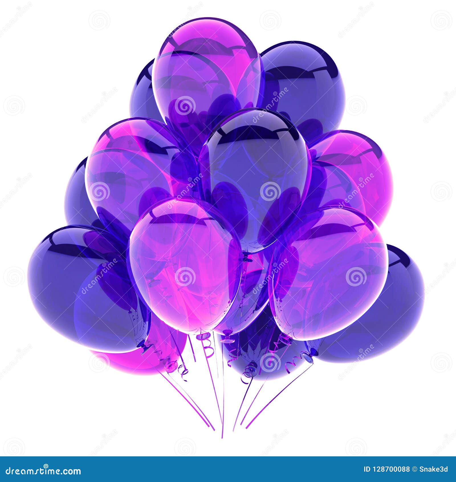 Ballons Pourpres Groupe, Brillant Violet De Décoration De Fête D' anniversaire Photo stock - Image du transparent, carte: 128700088