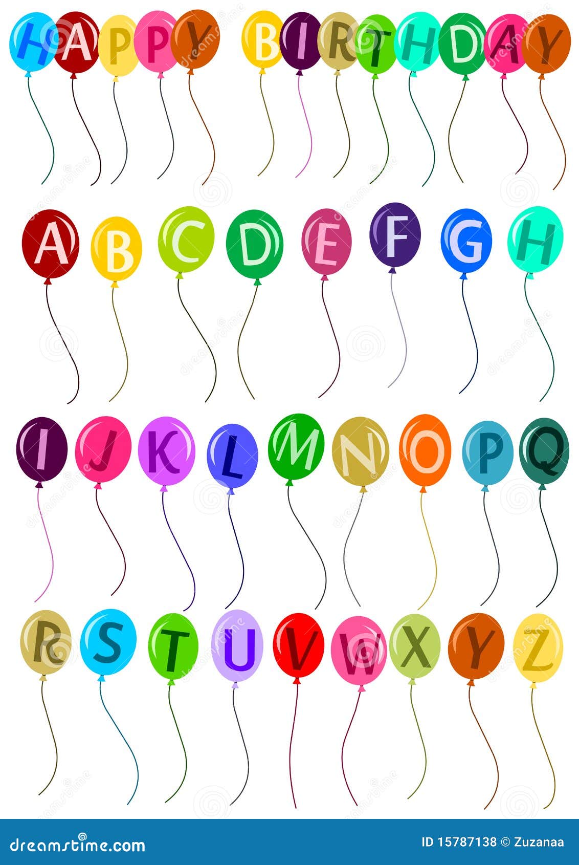 Balloon alphabet stock vector. Illustration of happy 15787138