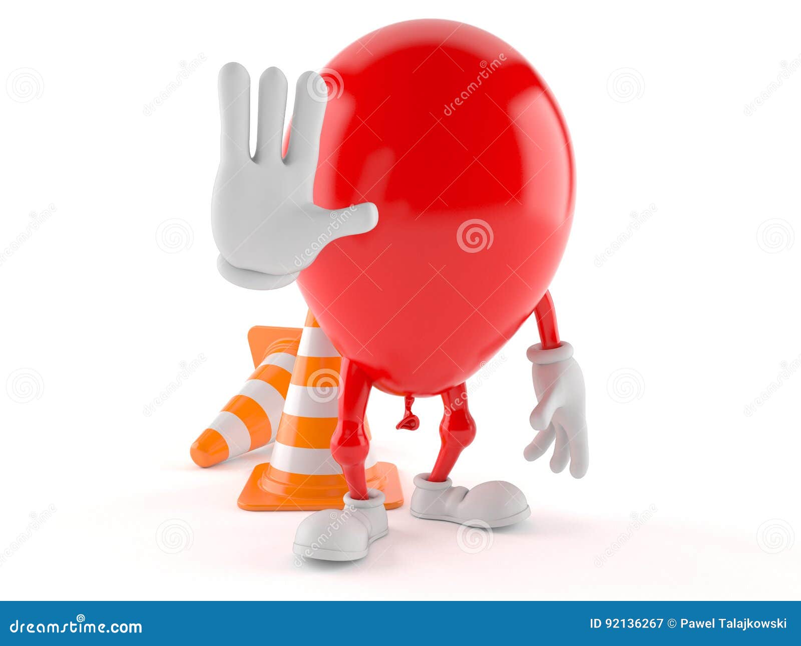 Balloon Character with Traffic Cone Stock Illustration Illustration of traffic, background