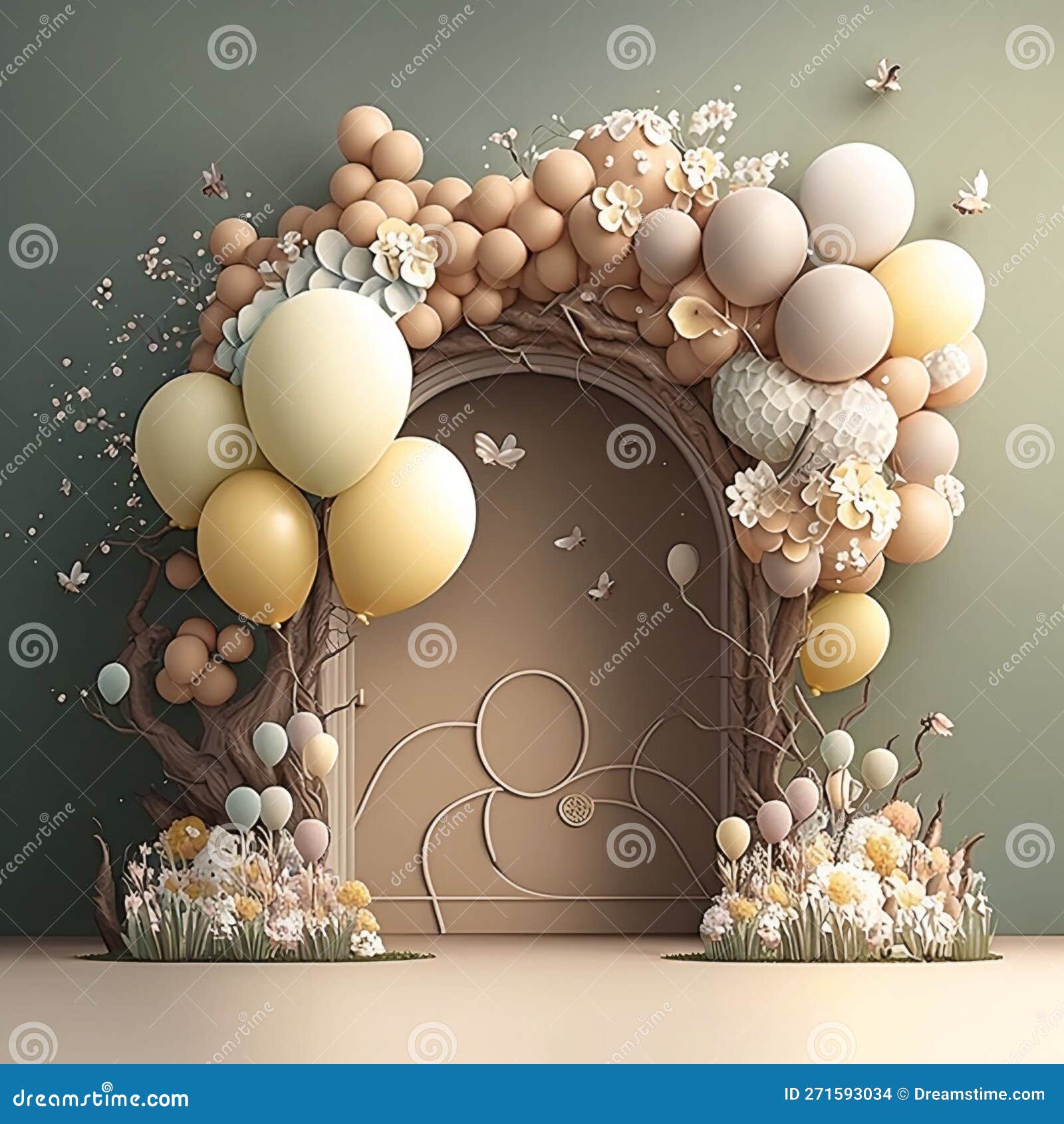 Balloon Digital Backgrounds, Easter Digital Backdrop, Spring Backdrop