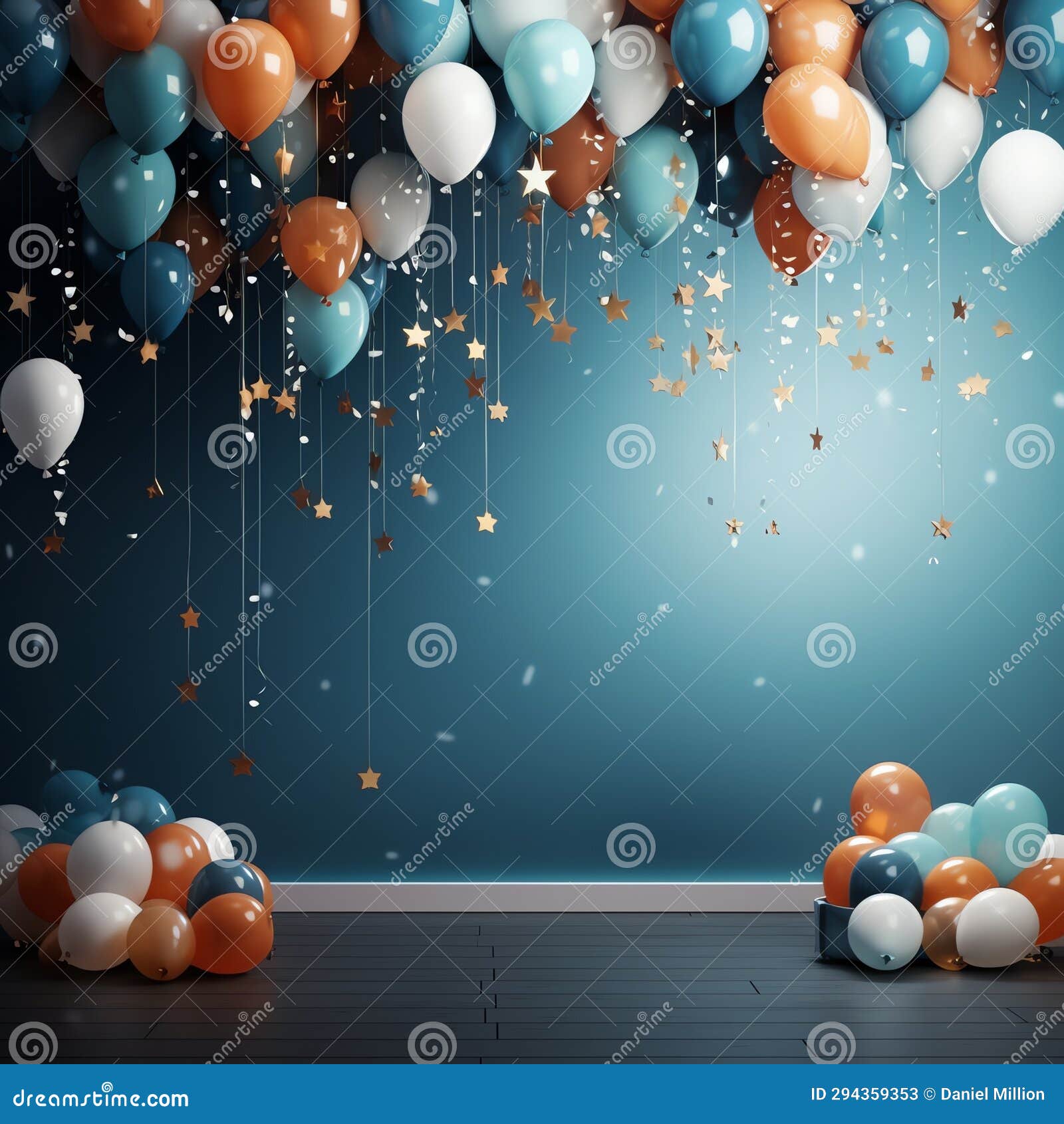 Balloon Drop New Year Celebration Background Stock Illustration