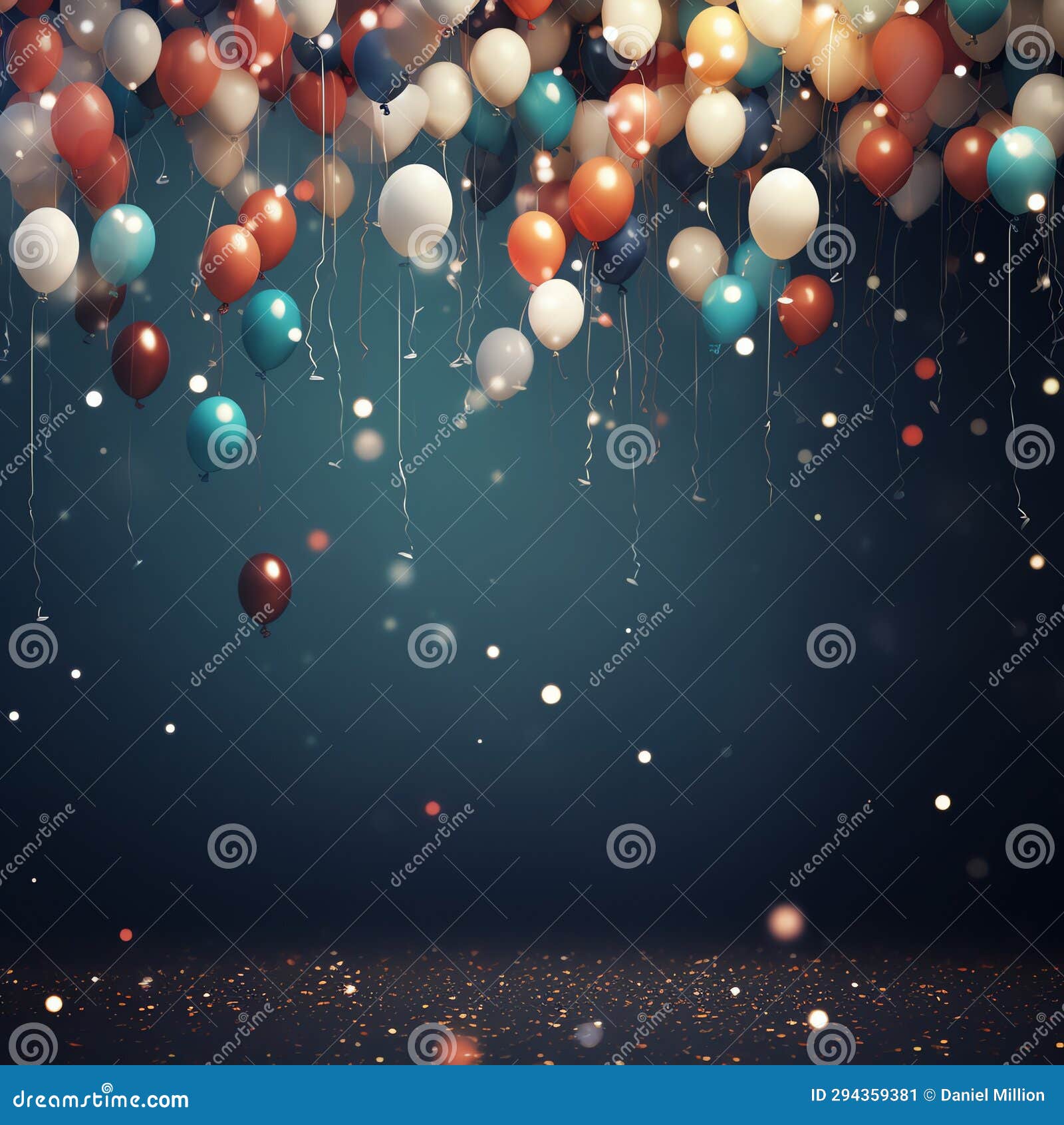 Balloon Drop New Year Celebration Background Stock Illustration