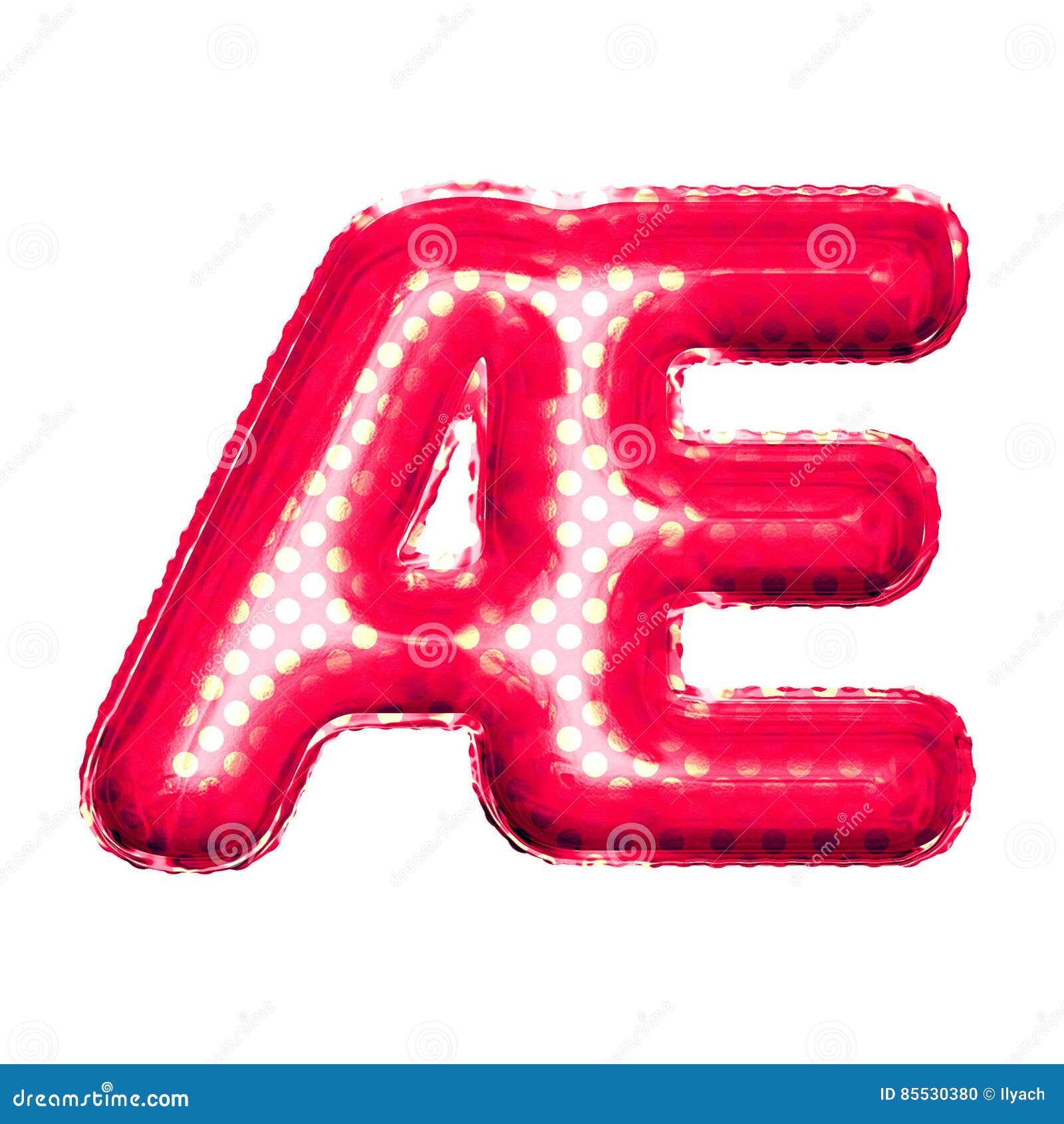 balloon letter ae ligature 3d golden foil realistic alphabet