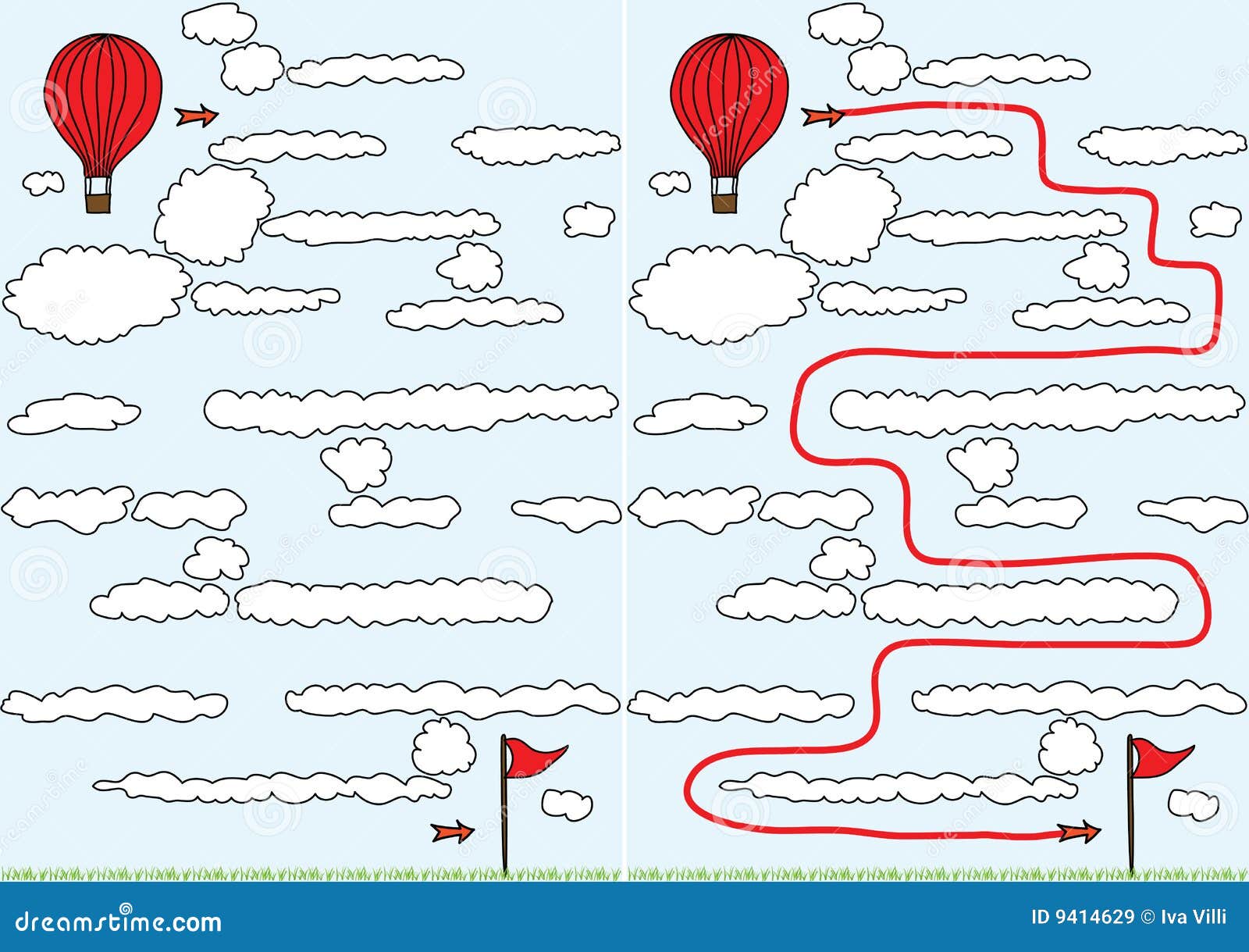 Balloon maze stock illustration. Illustration of balloon 9414629