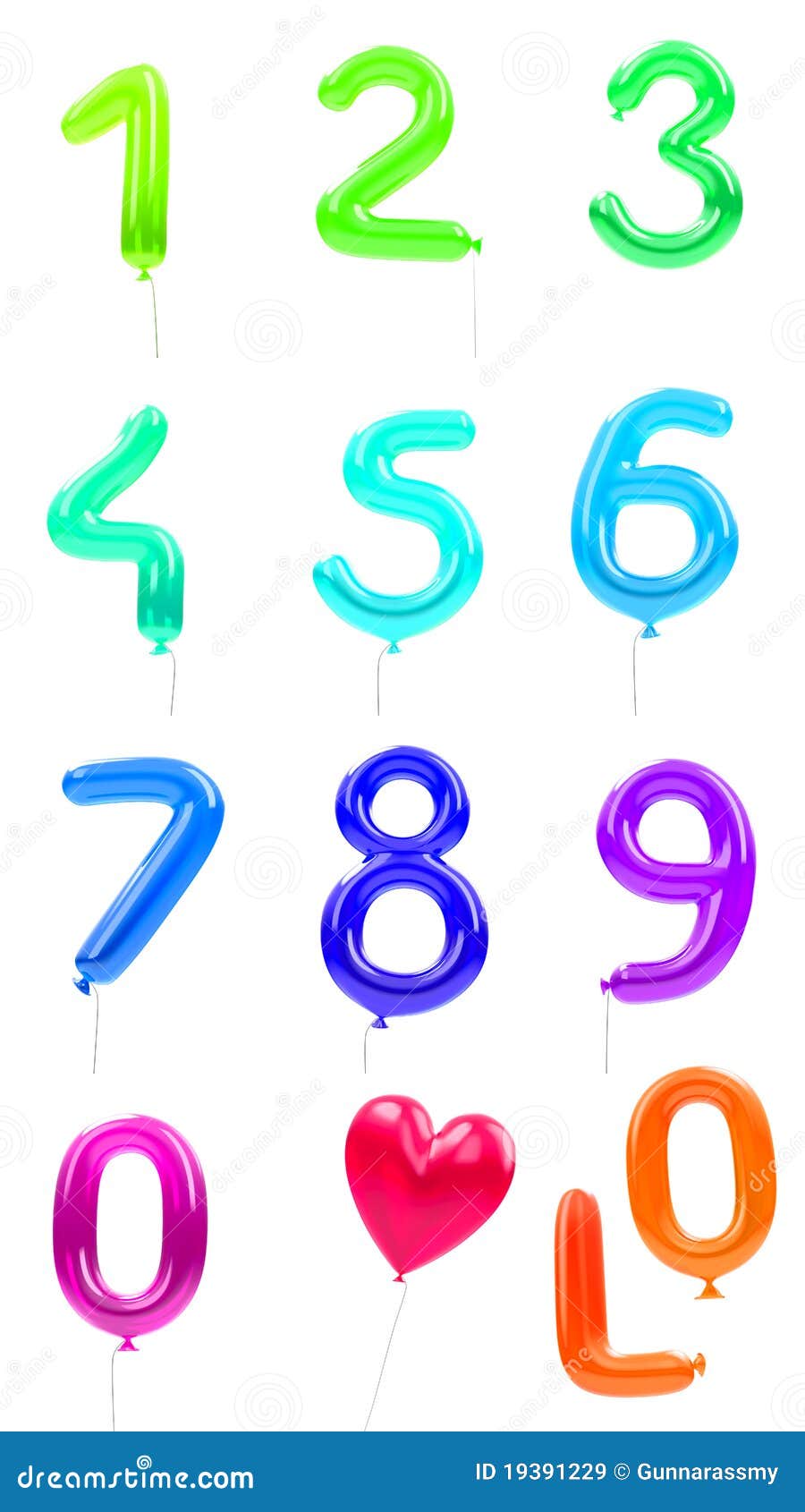 Balloon numbers 0-9 red stock illustration. Illustration of circus - 19391229