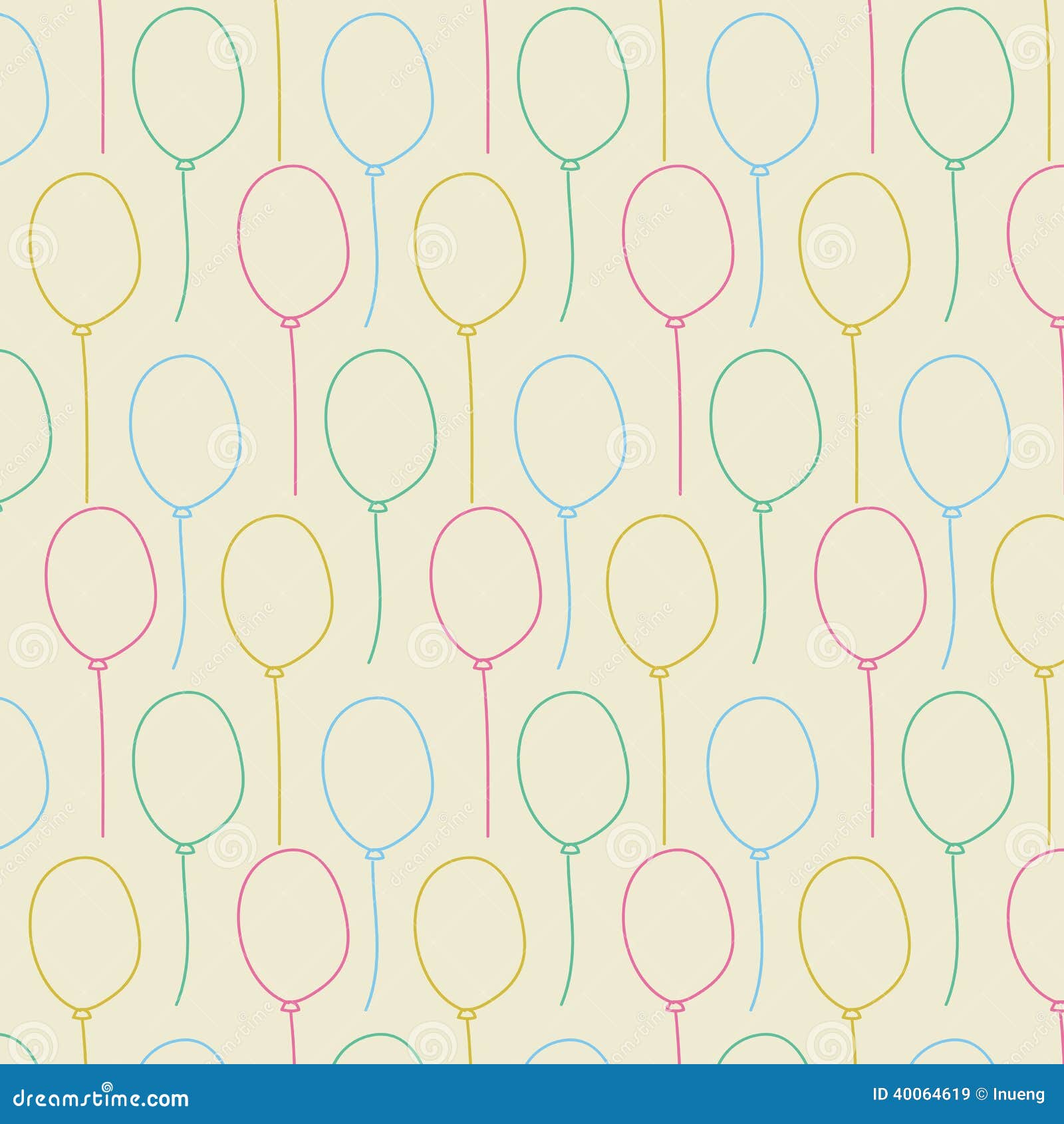 Balloon Seamless Pastel Color Background Stock Vector Illustration of