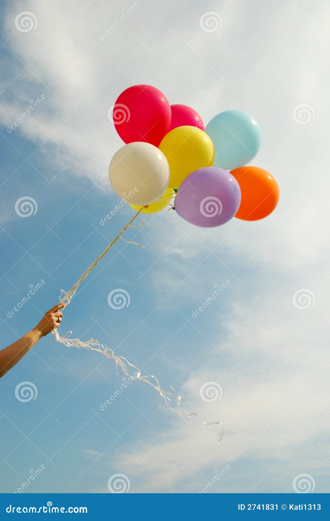 Balloons stock image. Image of balloons, vertical, clouds 2741831