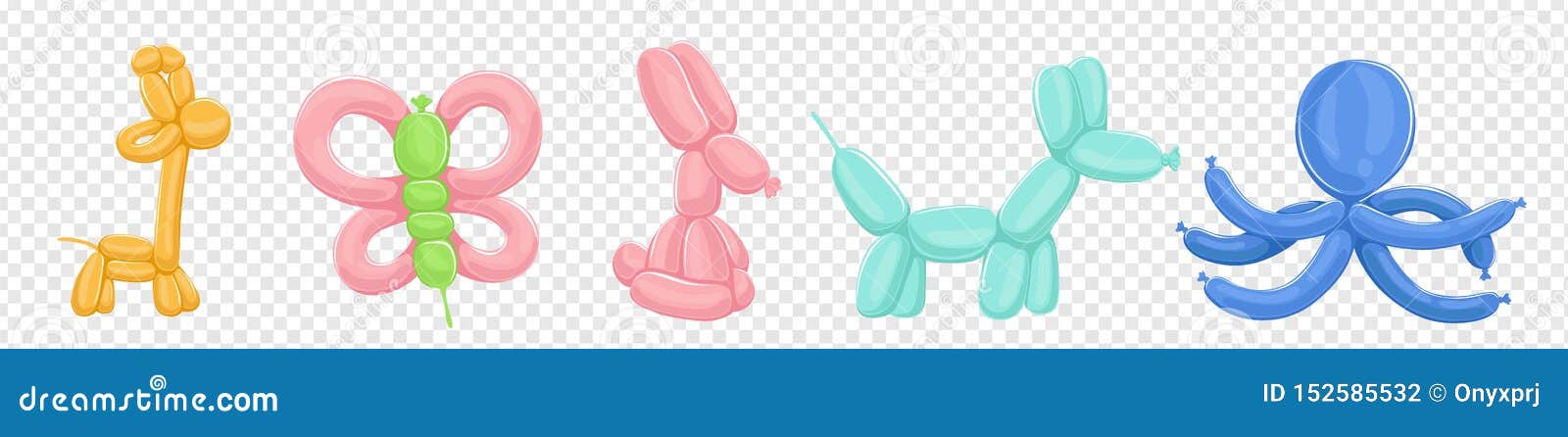 Download Balloons Animals Vector Isolated On Transparent Background ...