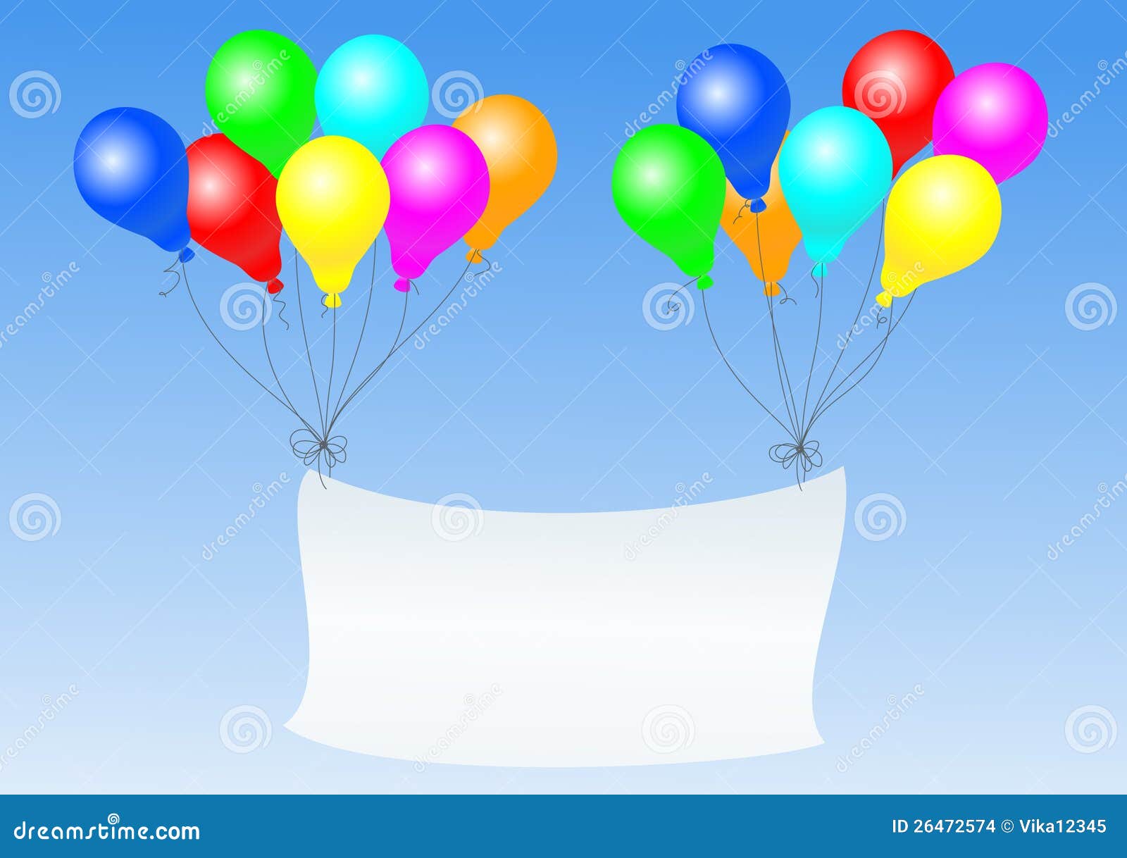 Balloons with banner stock vector. Illustration of message 26472574