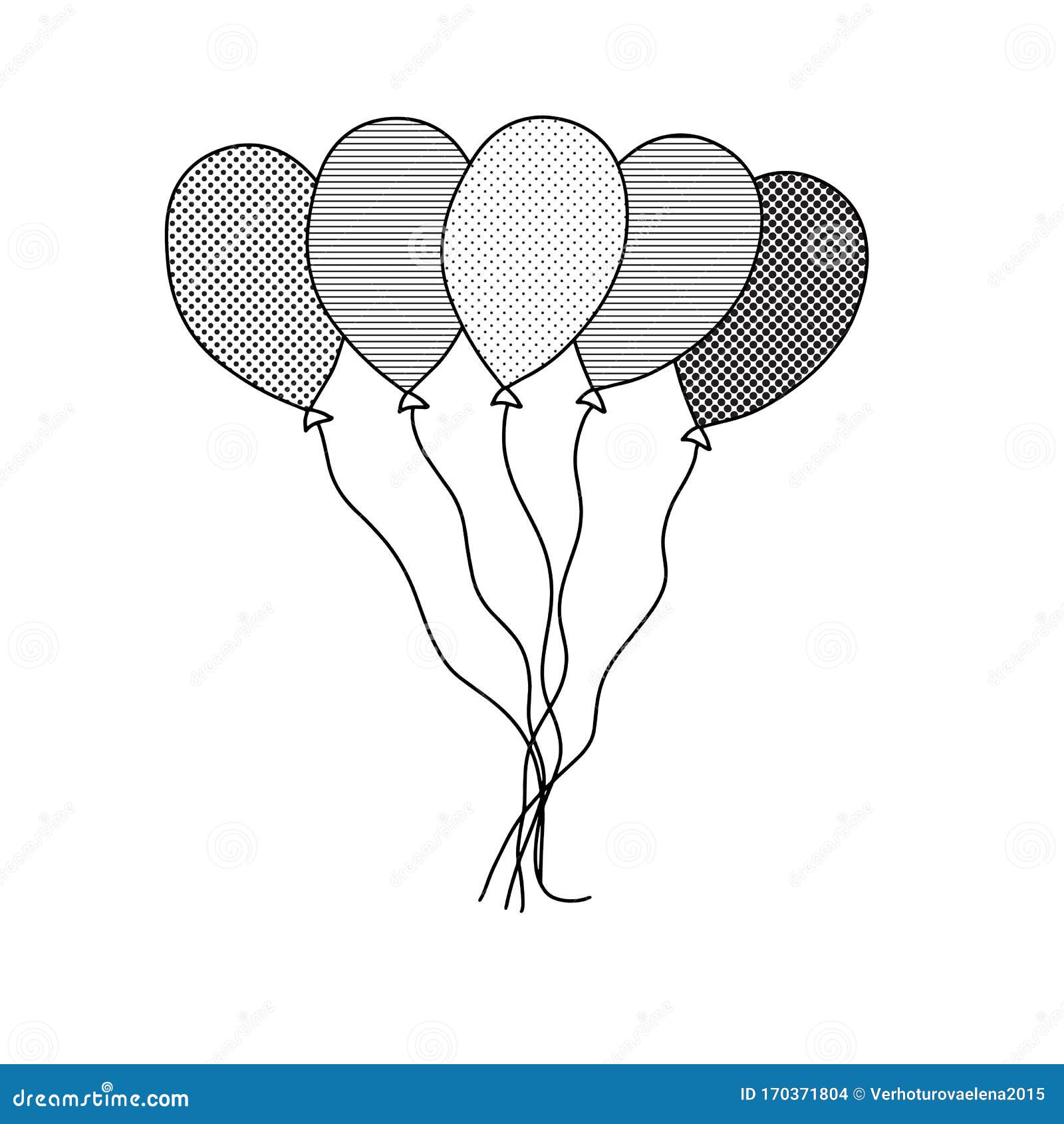 A simple sketch of the balloons Royalty Free Vector Image