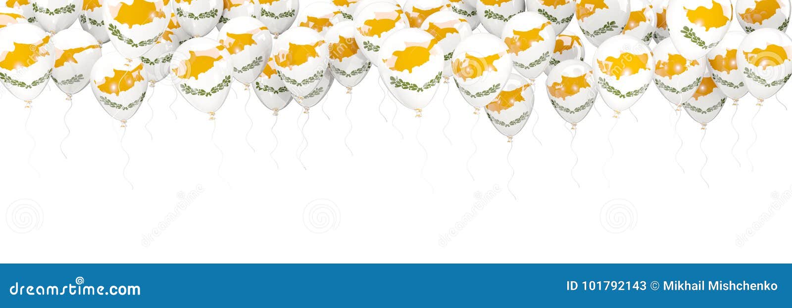 Balloons Frame with Flag of Cyprus Stock Illustration Illustration of