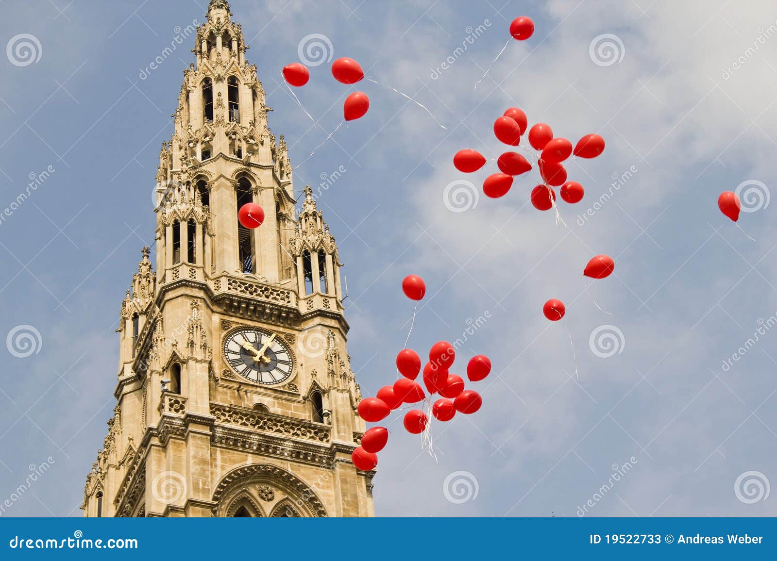 Balloons in Front of the Town Hall in Vienna Stock Image Image of