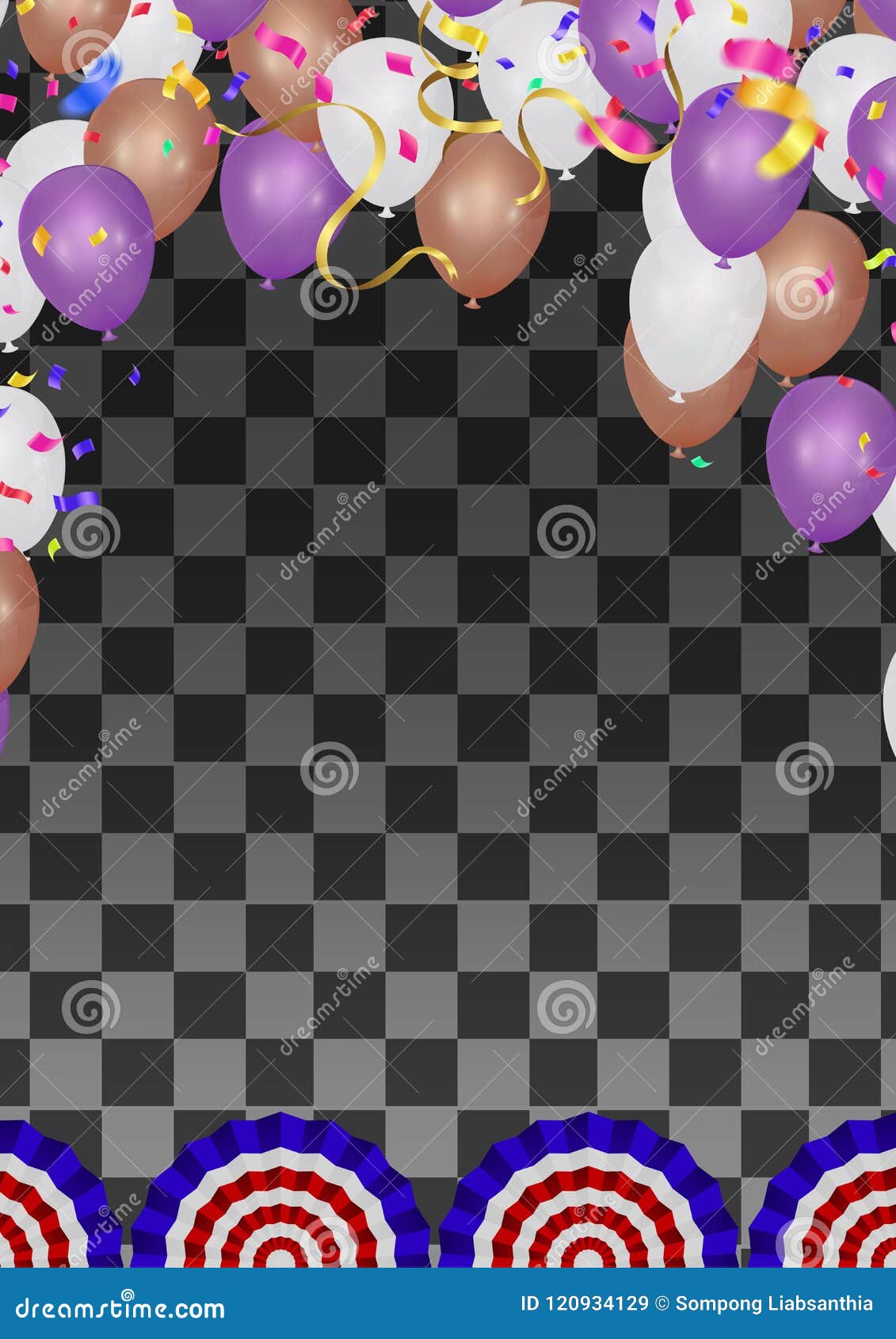 Download Balloons Group Isolated Vector Frame Border Graphic Design ...