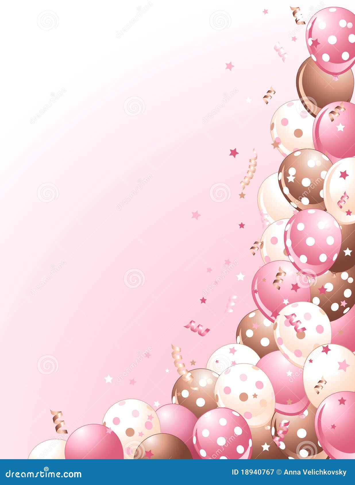 Balloons On A Pink Background Stock Vector - Illustration of pastel