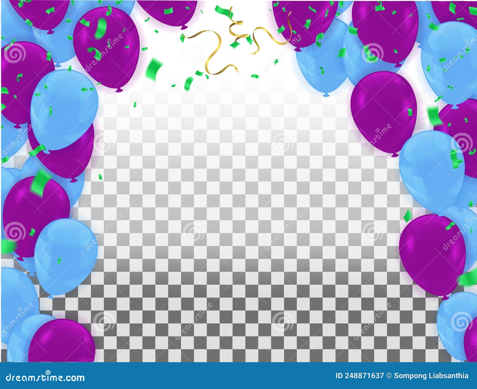 Balloons Purple Light Blue Color Birthday and Anniversary Background.  Vector Illustration for Invitation Card, Party Brochure, Stock Vector -  Illustration of happiness, bright: 248871637
