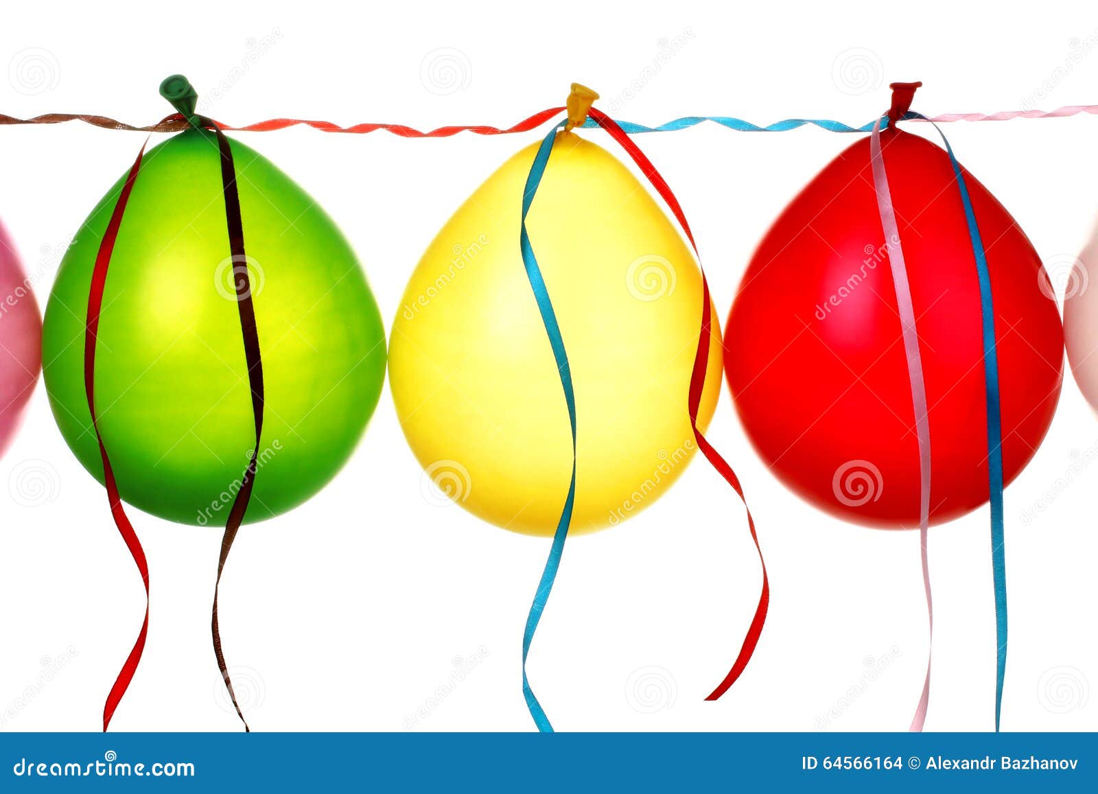 Balloons with ribbons stock photo. Image of birthday 64566164