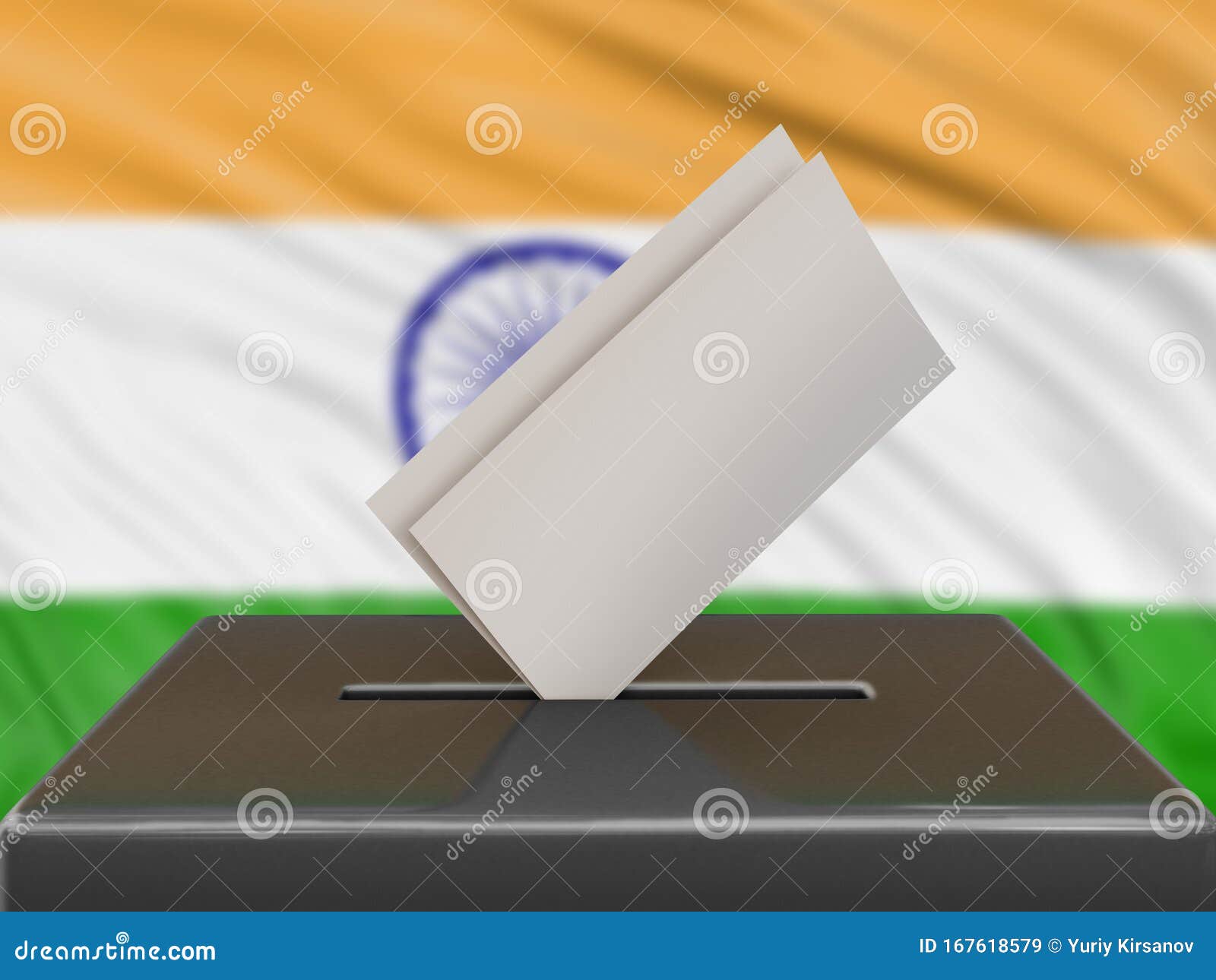 Ballot Box With Indian Flag On Background Stock Image Image of democratic, election 167618579