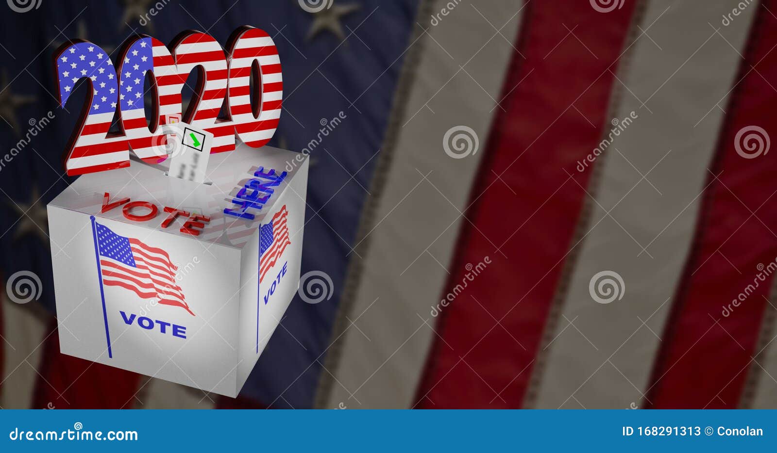 Ballot Box USA Election 2020 Vote Here Flag Background Stock ...