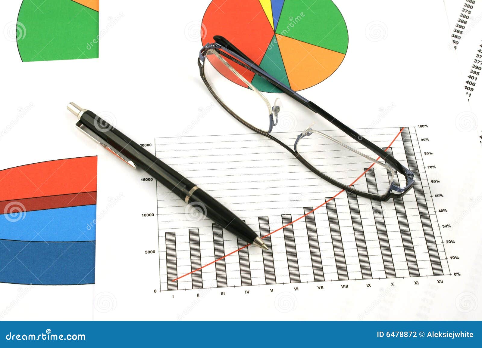 Ballpoint Pen And Glasses Picture. Image 6478872