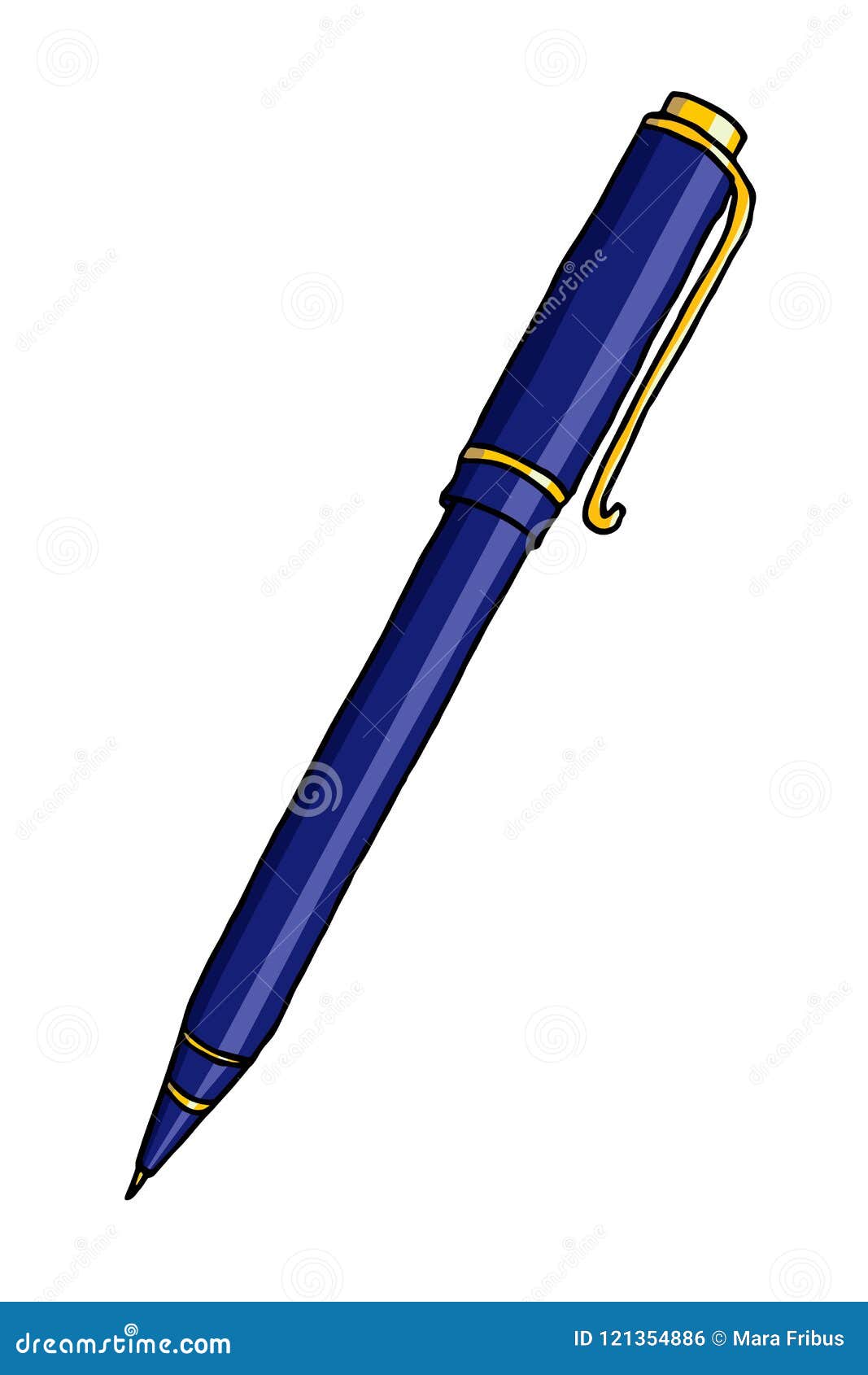 Ballpoint Pen Illustration Over White Stock Vector - Illustration of ...