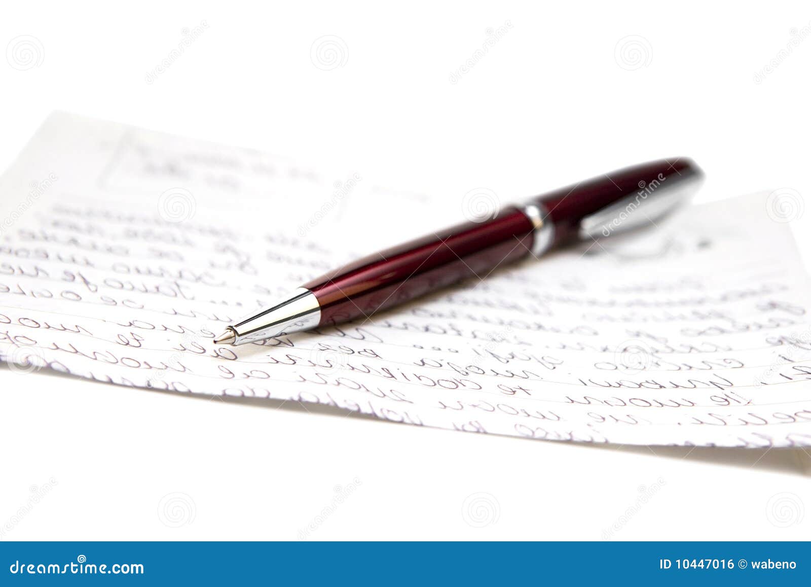 Ballpoint pen and letter stock photo. Image of writing 10447016