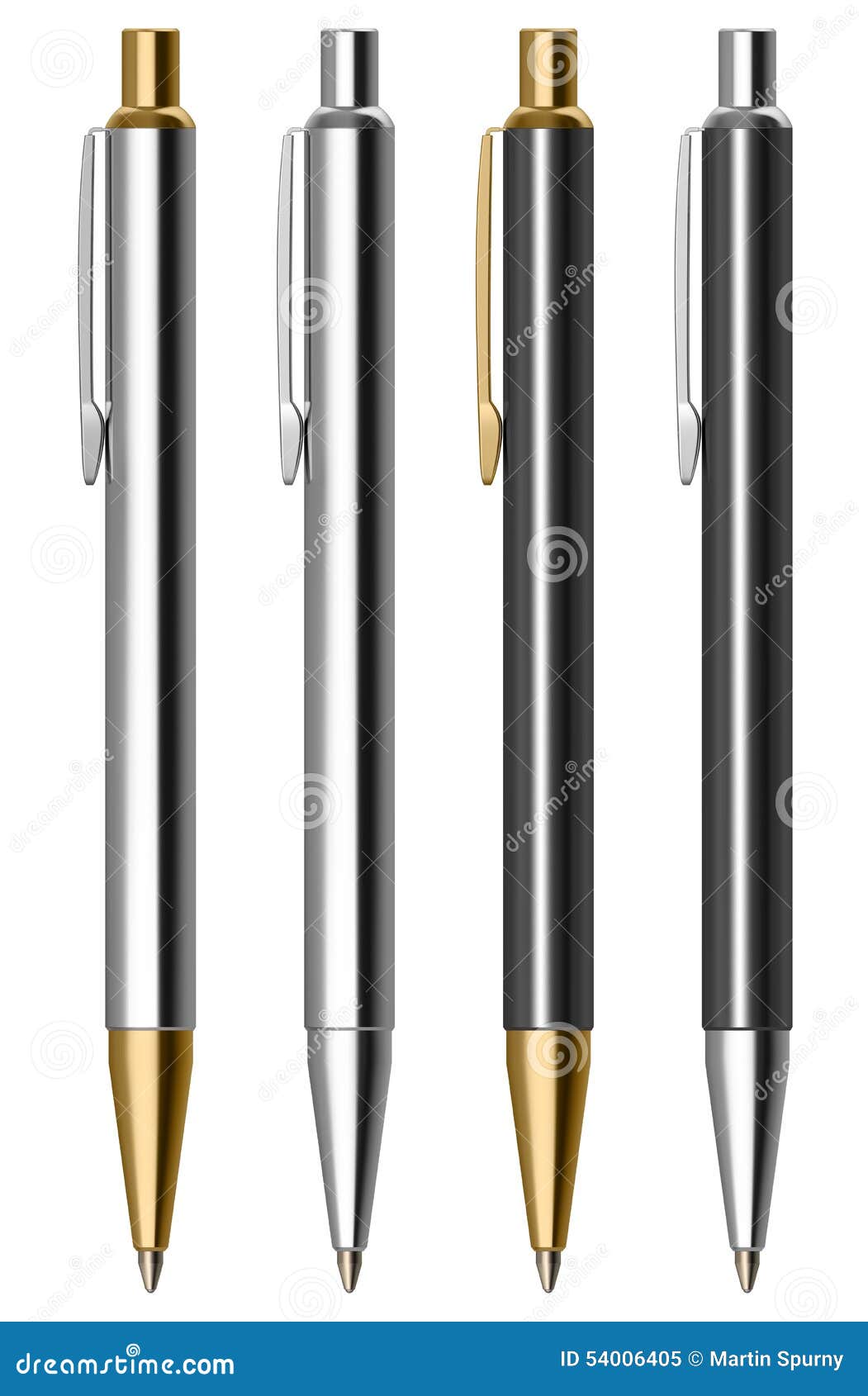 Ballpoint pen set stock vector. Illustration of side - 54006405