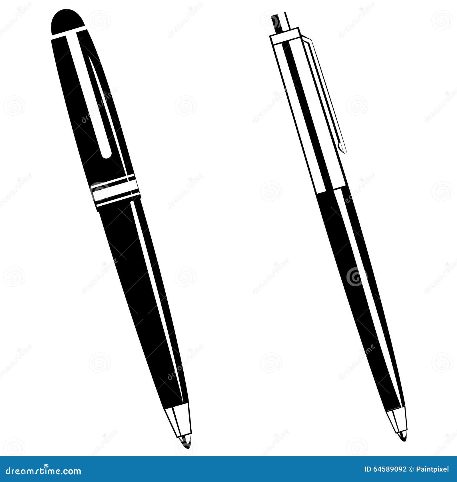 Ballpoint Pens Stock Vector - Image: 64589092