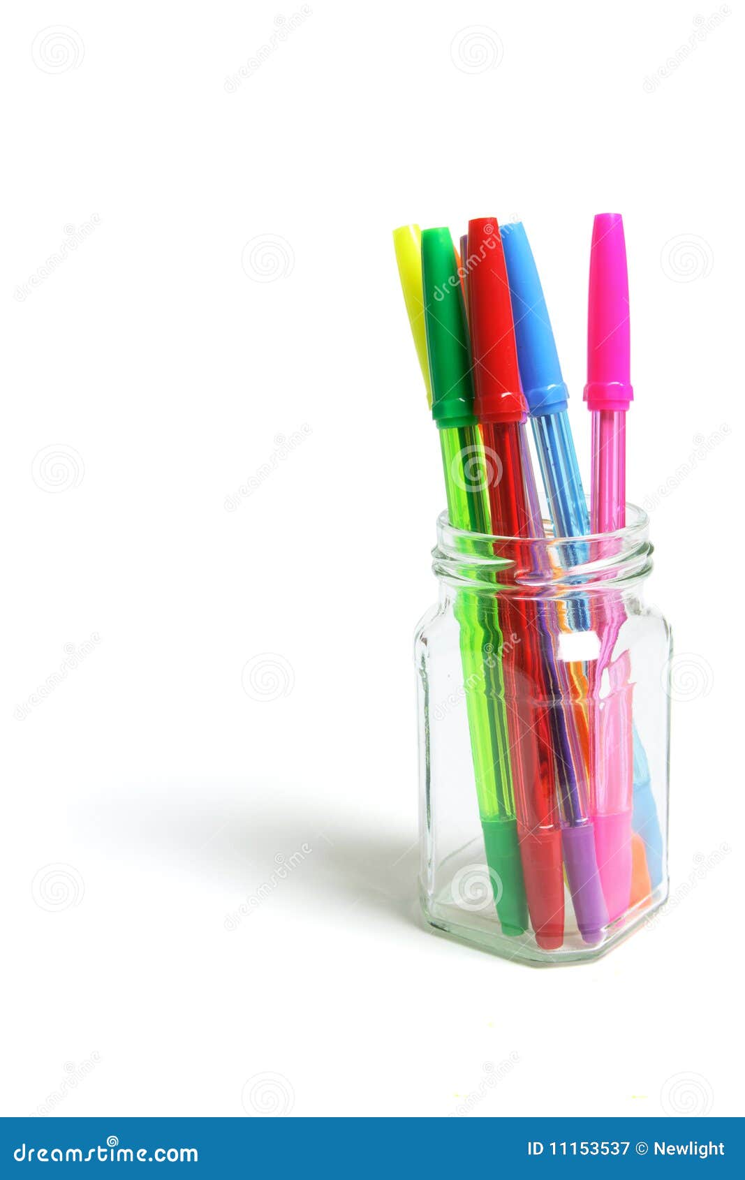 Ballpoint Pens in Glass Jar Stock Image Image of transparent, pens