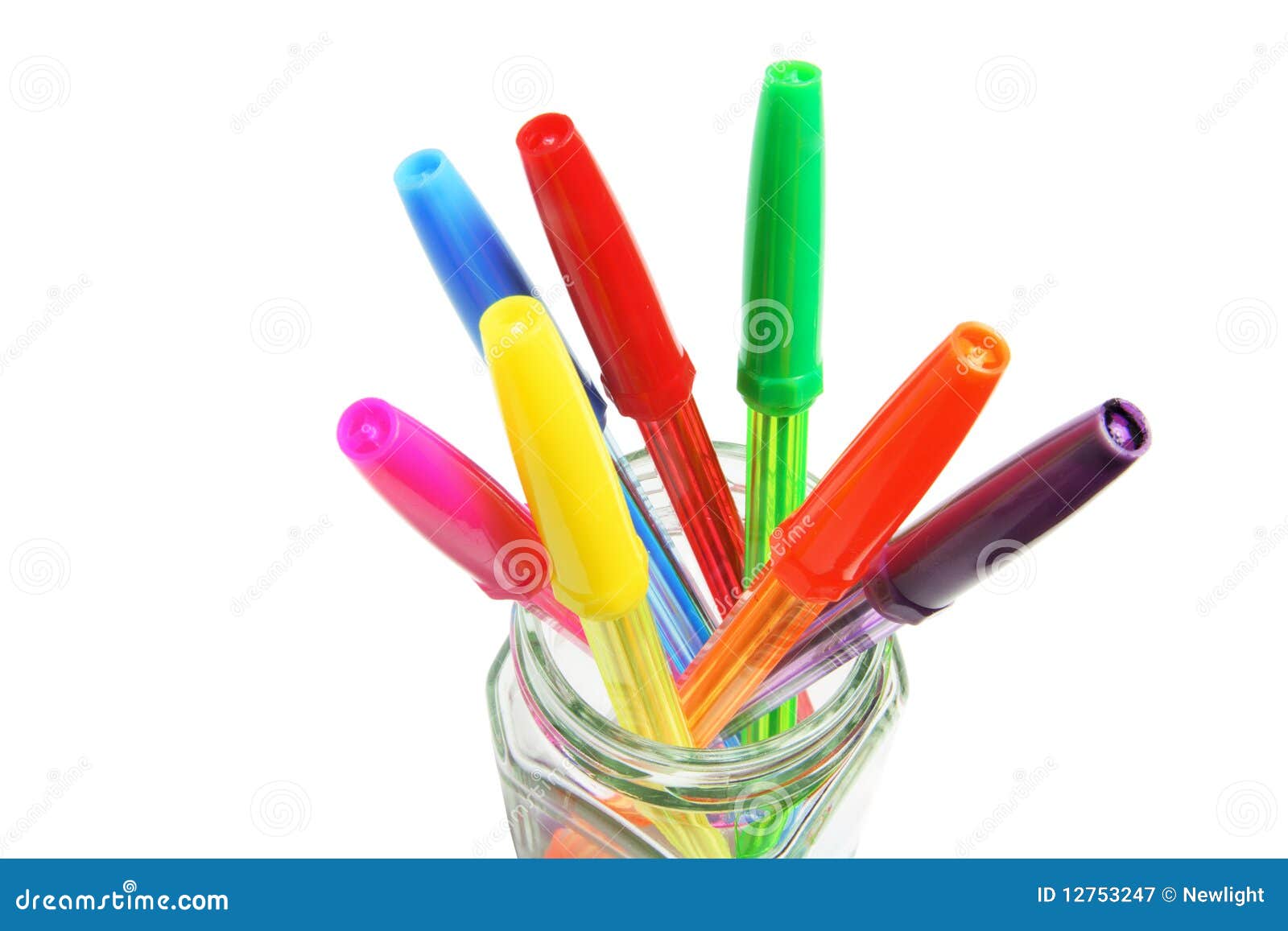 Ballpoint Pens in Glass Jar Stock Image Image of object, stationery 12753247