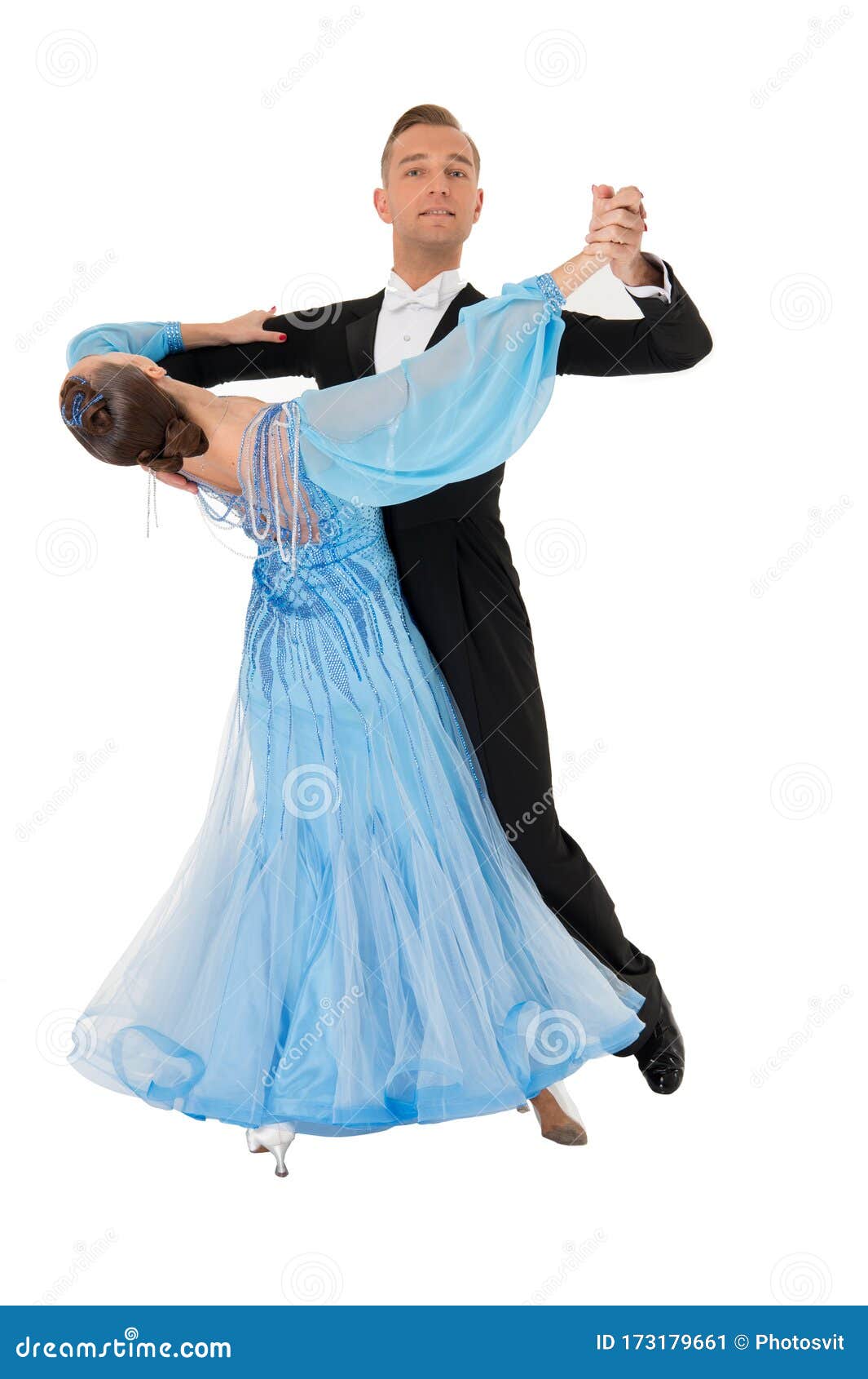 Ballrom Dance Couple In A Dance Pose Isolated On Black Background Stock ...