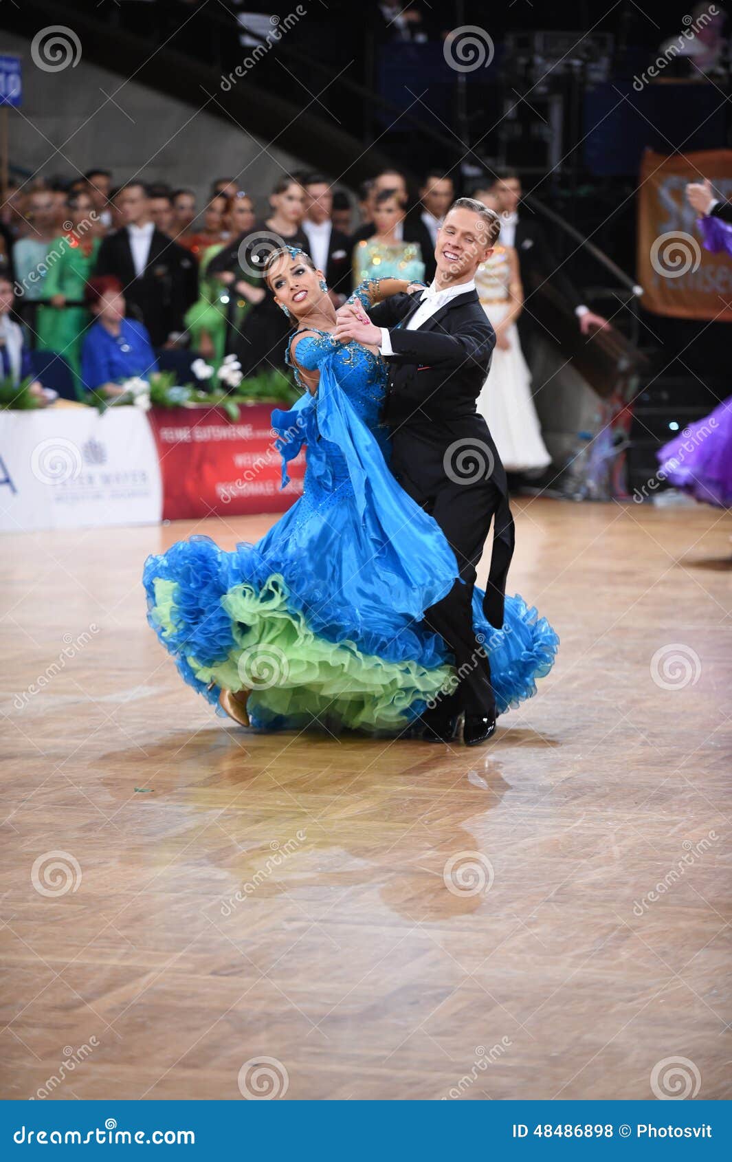 Ballroom Dance Couple, Dancing at the Competition Editorial Stock Photo ...