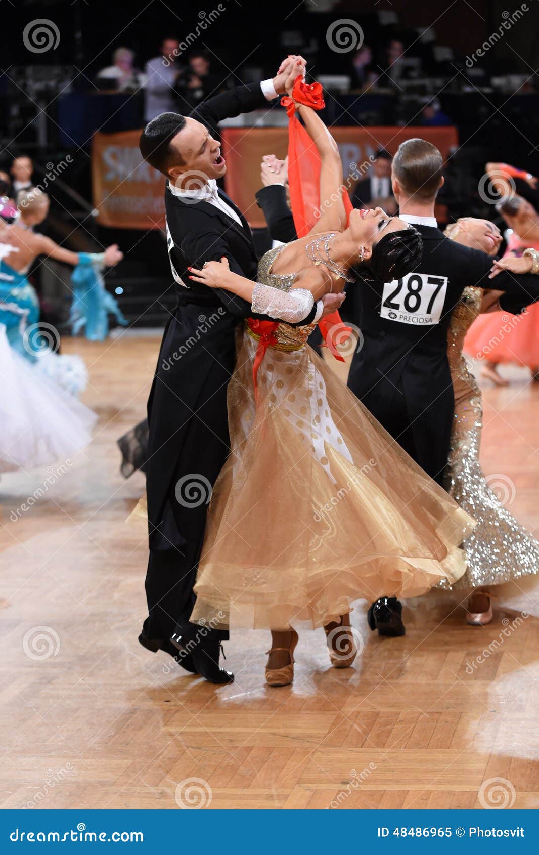 Ballroom Dance Couple, Dancing at the Competition Editorial Image ...