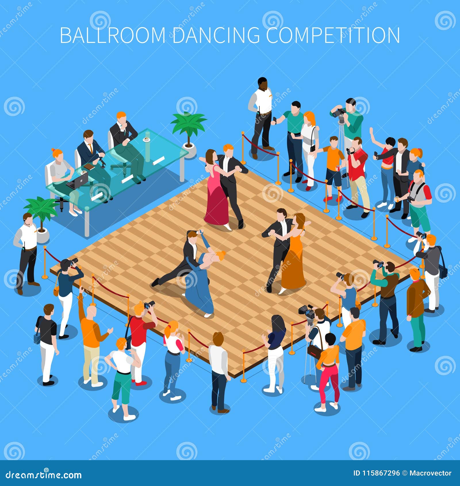 Ballroom Dancing Competition Isometric Composition Stock Vector -  Illustration of pair, judge: 115867296