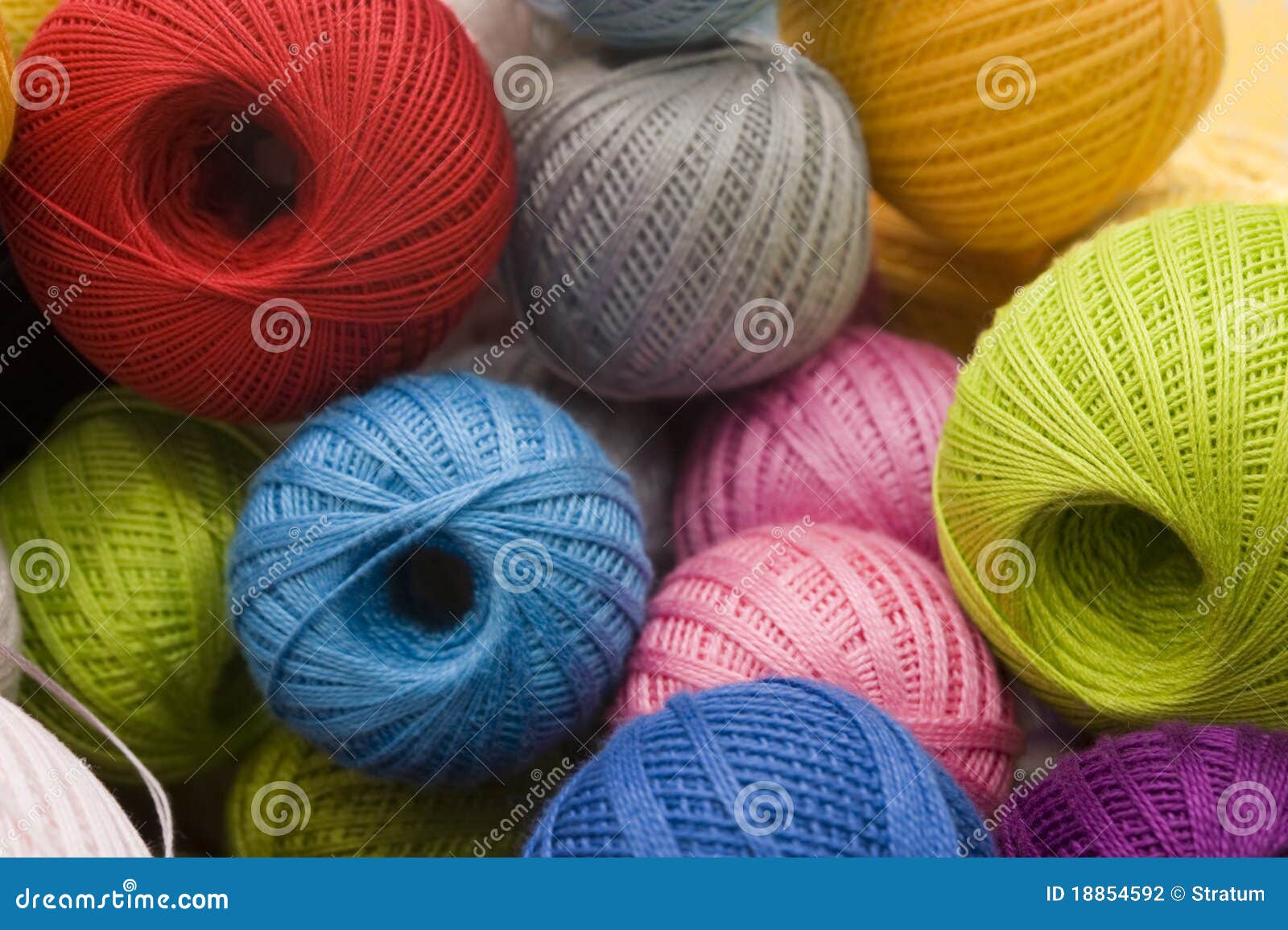Balls of Colorful Cotton Thread or Yarn Stock Photo Image of blue
