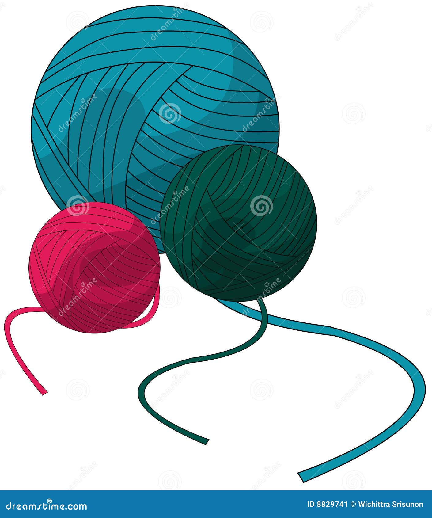 Balls of wool stock illustration. Illustration of isolated - 8829741