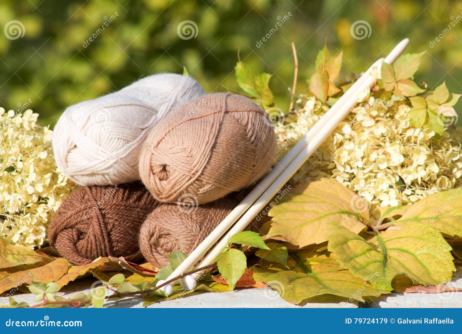 Balls of Wool in Shades of Natural Tones Stock Image - Image of fall ...