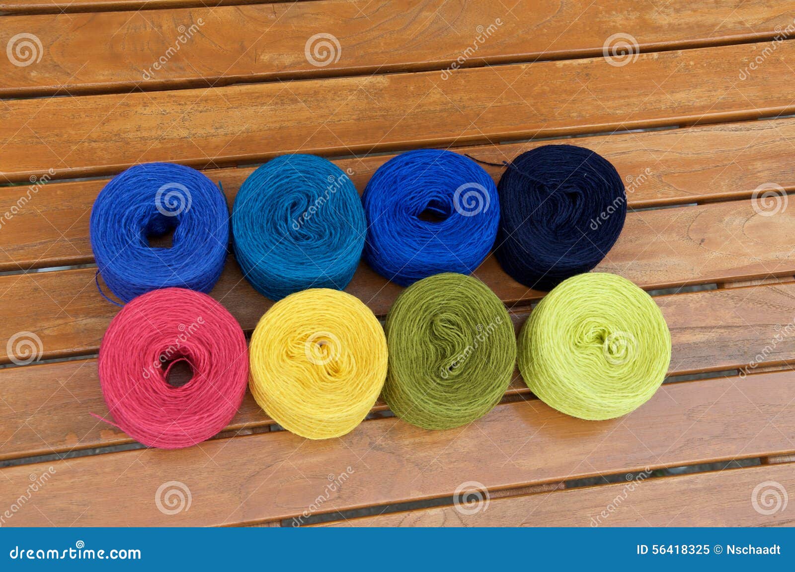 8 balls of yarn stock image. Image of view, wood, colors 56418325