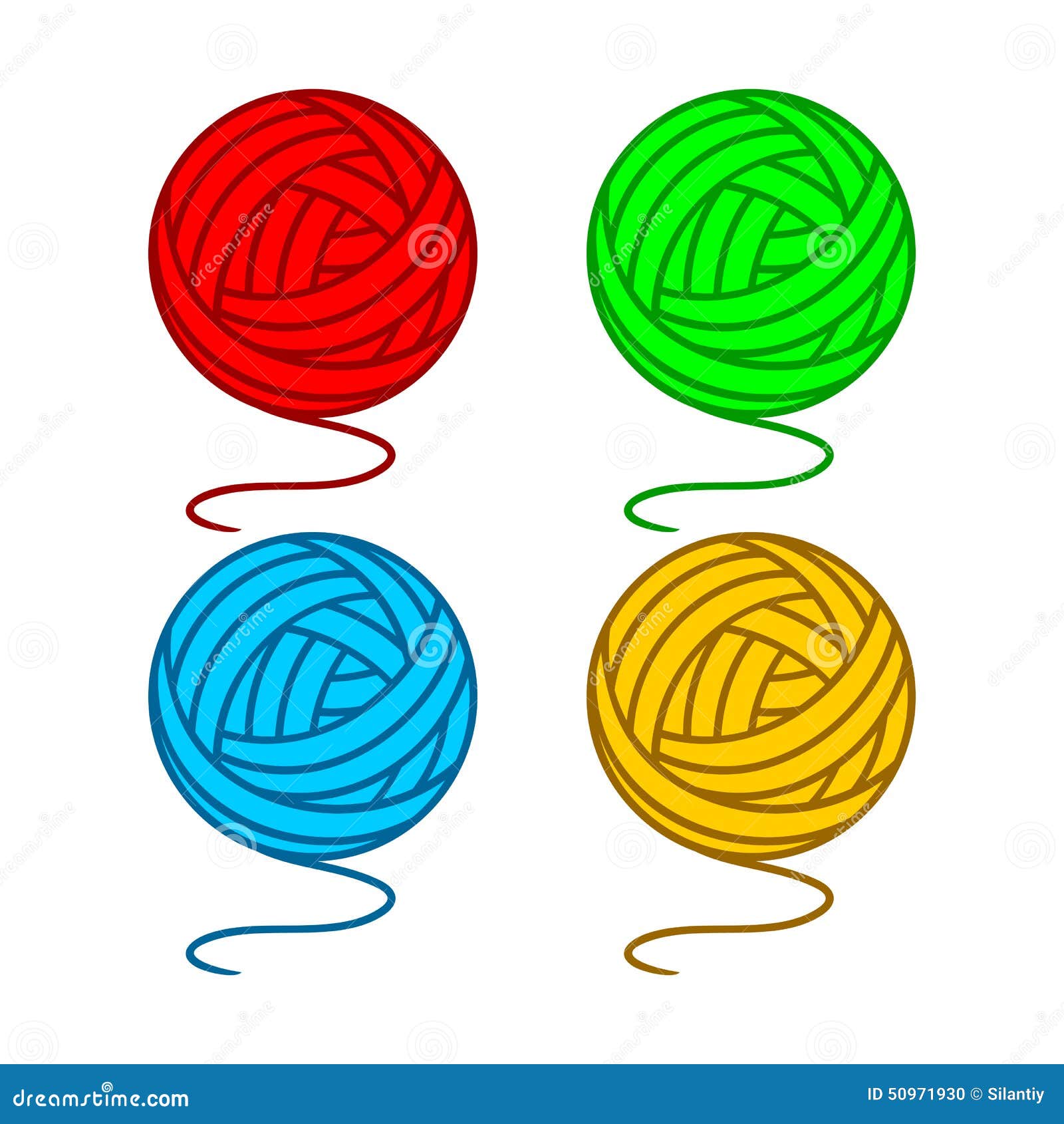 Download Balls of yarn stock vector. Illustration of thread, yarn ...