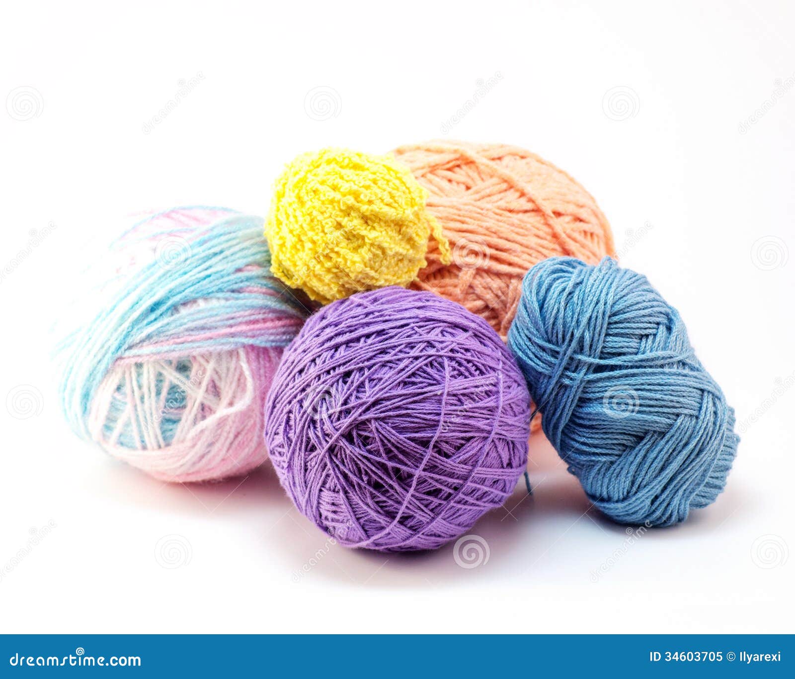 Balls of yarn stock image. Image of homemade, fluffy 34603705