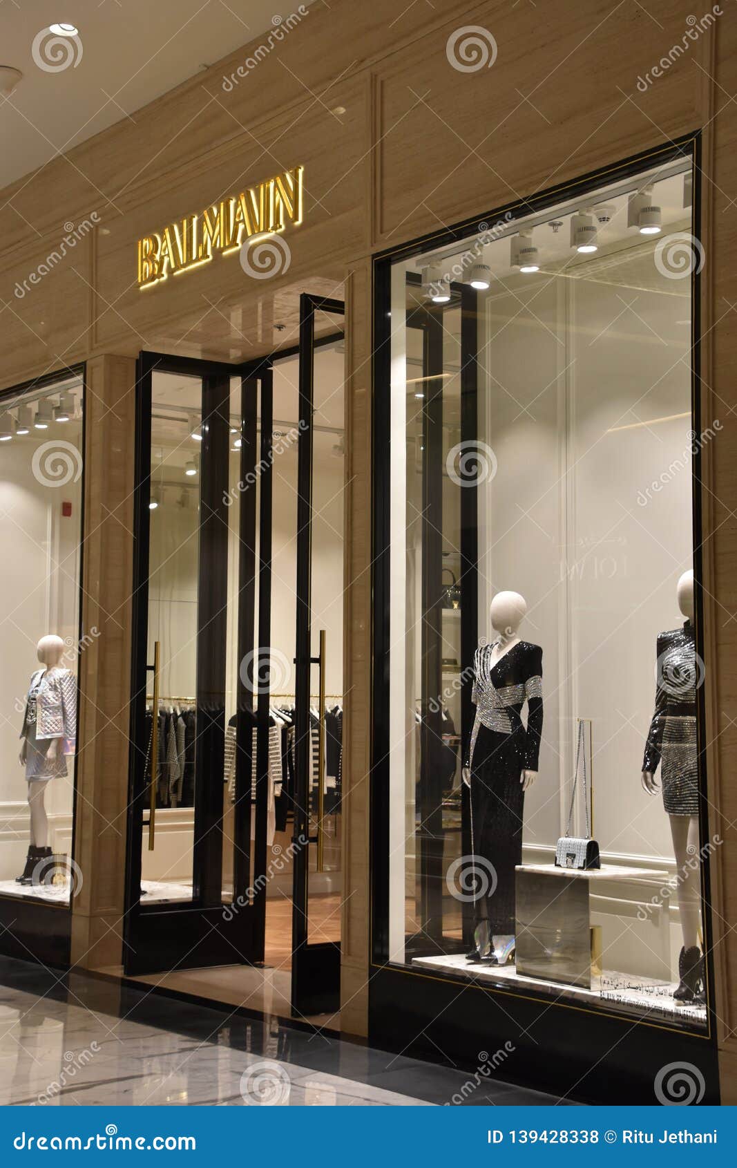 Balmain at Fashion Avenue at Dubai Mall in Dubai, UAE Editorial Stock Photo  - Image of bebabel, customer: 139428338
