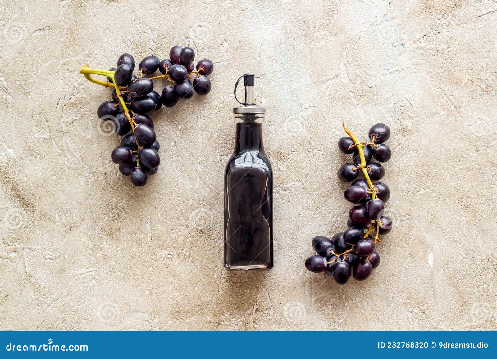 Balsamic Vinegar with Bunch of Fresh Grapes Stock Photo Image of ingredient, traditional